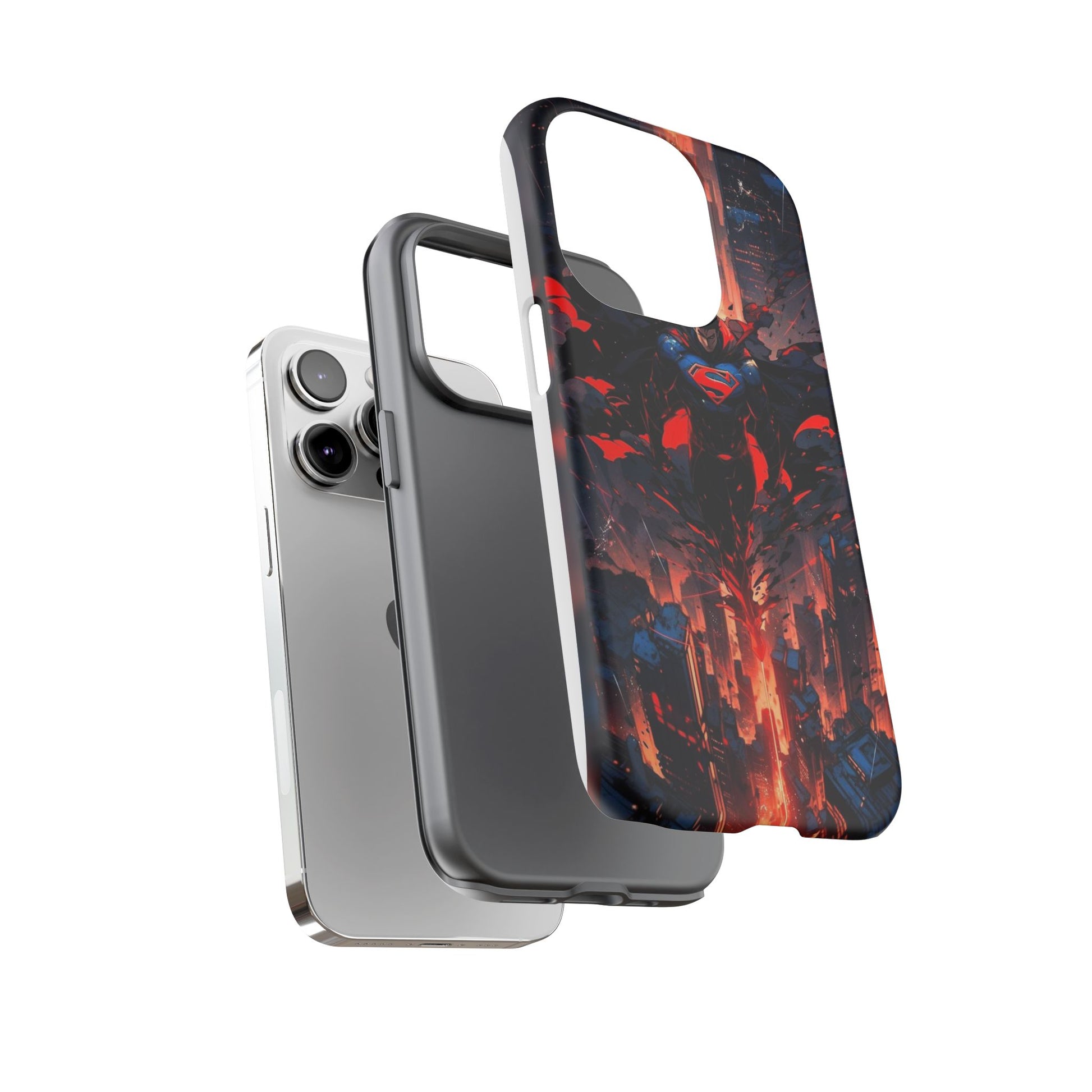 Anime Superman Tough Cases for iPhones, Samsung, and Pixel