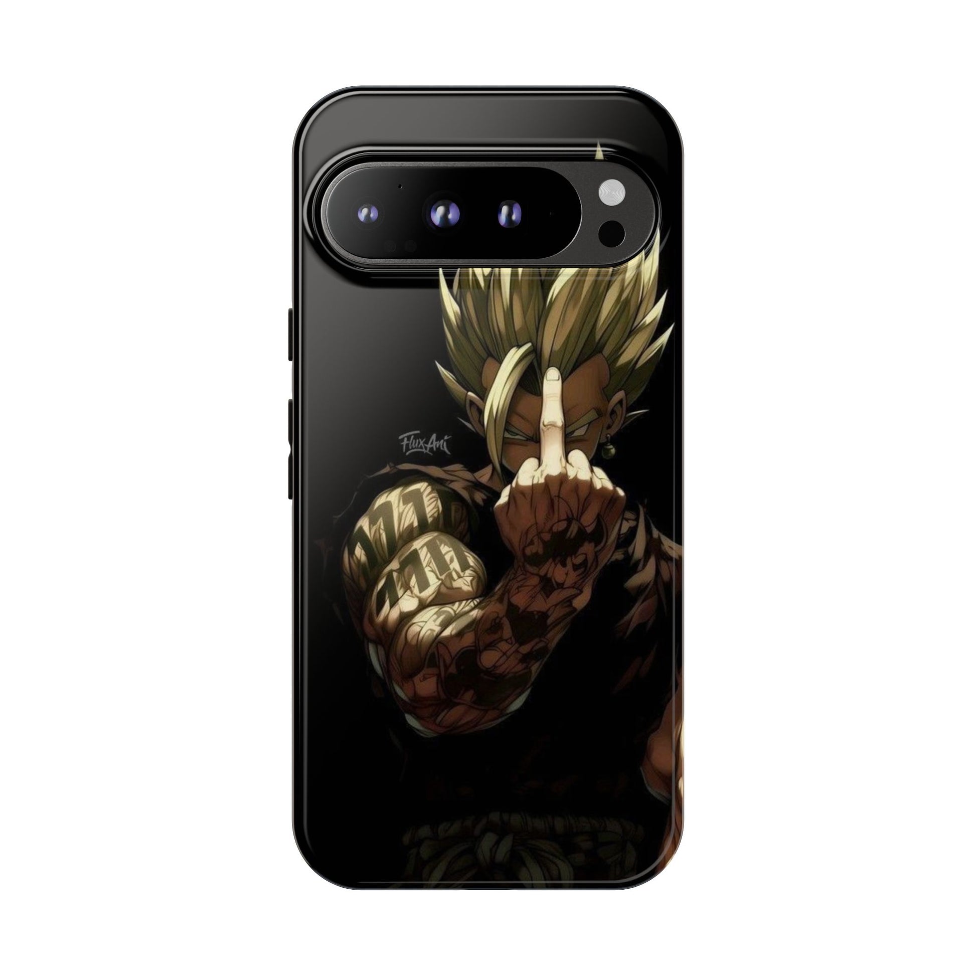 Middle Finger SS Goku Dragon Ball Z Tough Cases for iPhones, Samsung, and Pixel