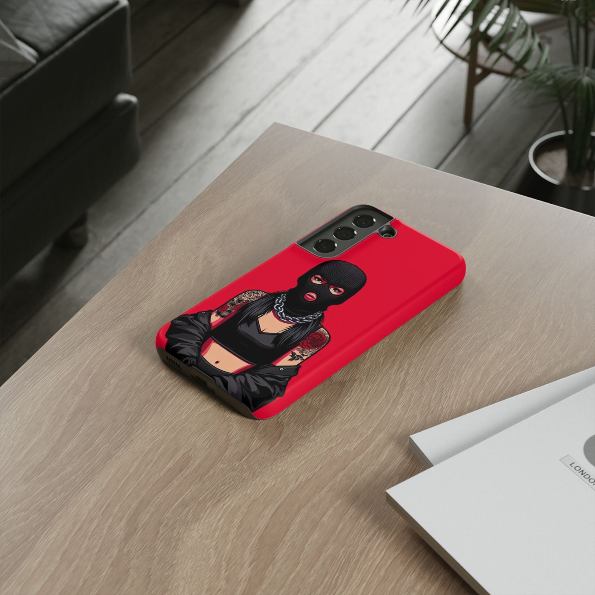 Thug Girl Red Design Tough Cases for iPhones, Samsung, and Pixel
