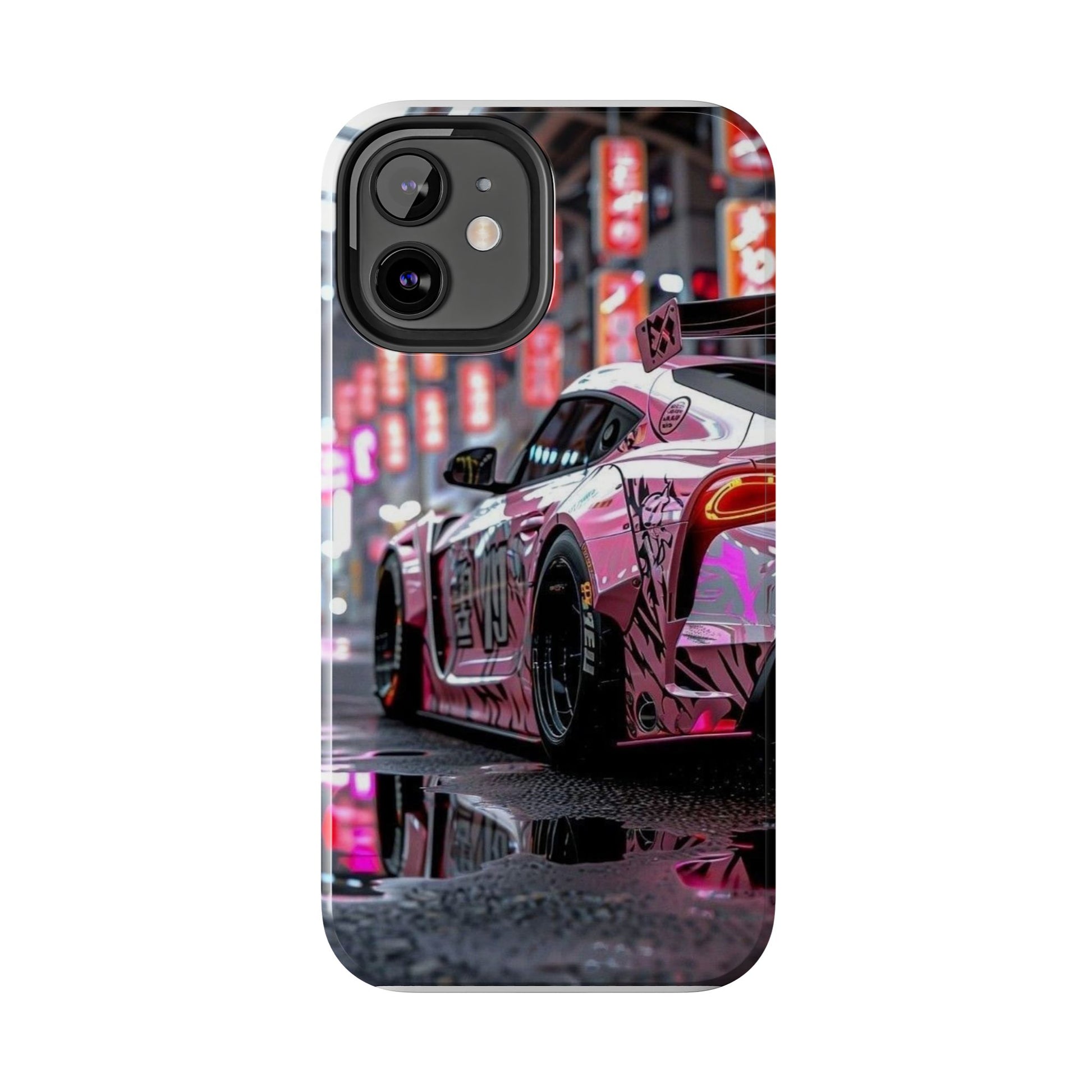 Pink Sports Car Tough Phone Cases for Iphones & Samsung Phones Durable