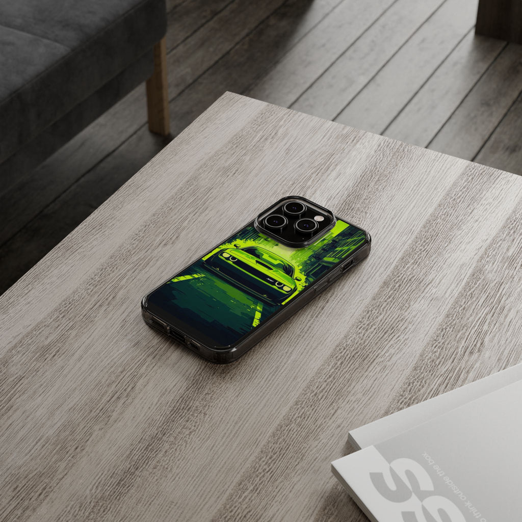 Neon Dodge Challenger Hellcat Phone case for Select Iphones and Samsung phones