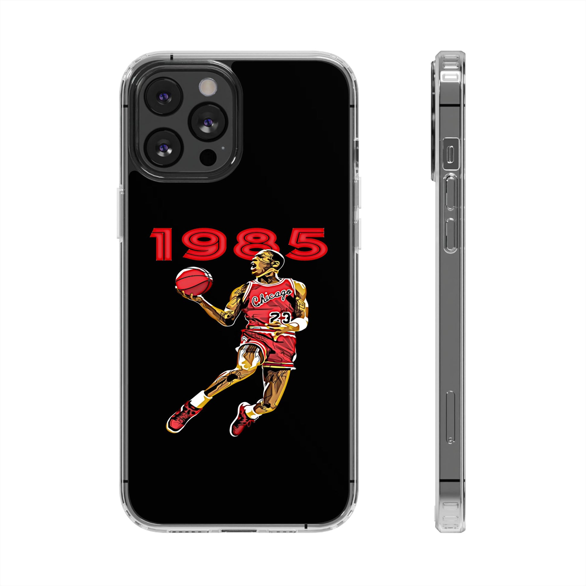1985 Jordan Slam Dunk themed Basketball Inspired design Clear Phone Cases