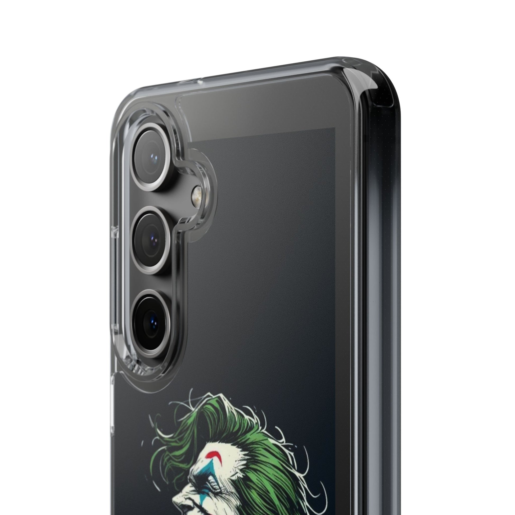 Phone Case, Comic book Inspired Design Joker Laughing, Clear Phone Cover