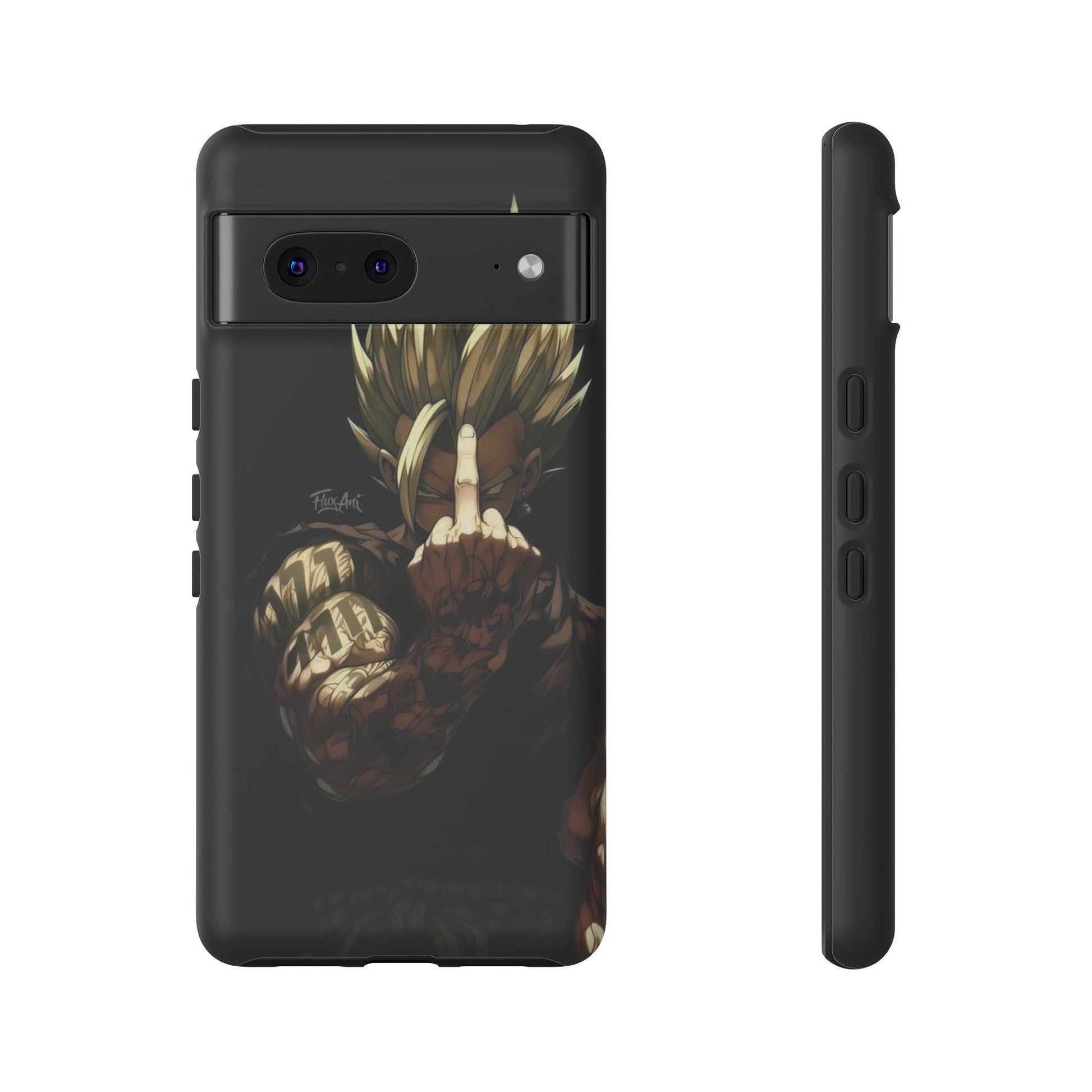 Middle Finger SS Goku Dragon Ball Z Tough Cases for iPhones, Samsung, and Pixel