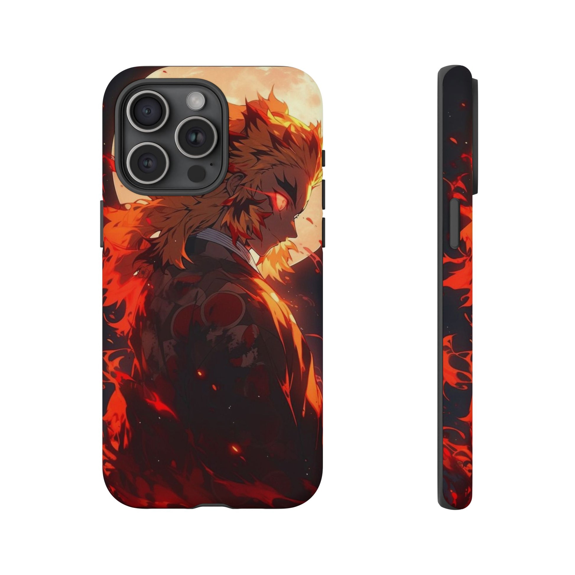 Demon Sl;ayer Rengoku Anime Phone Case, Tough Cases for iPhones, Samsung, and Pixel