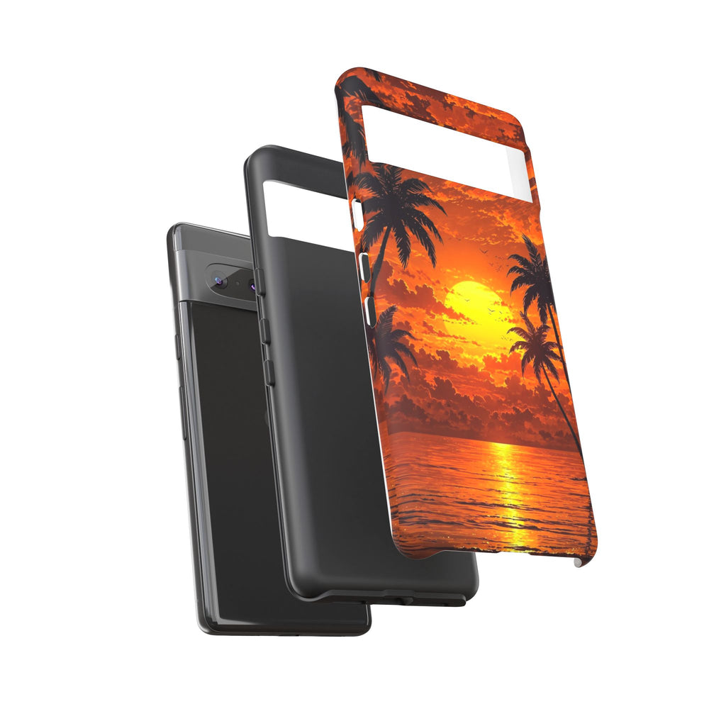 Beautiful Beach Sunset Tough Cases for iPhones, Samsung, and Pixel