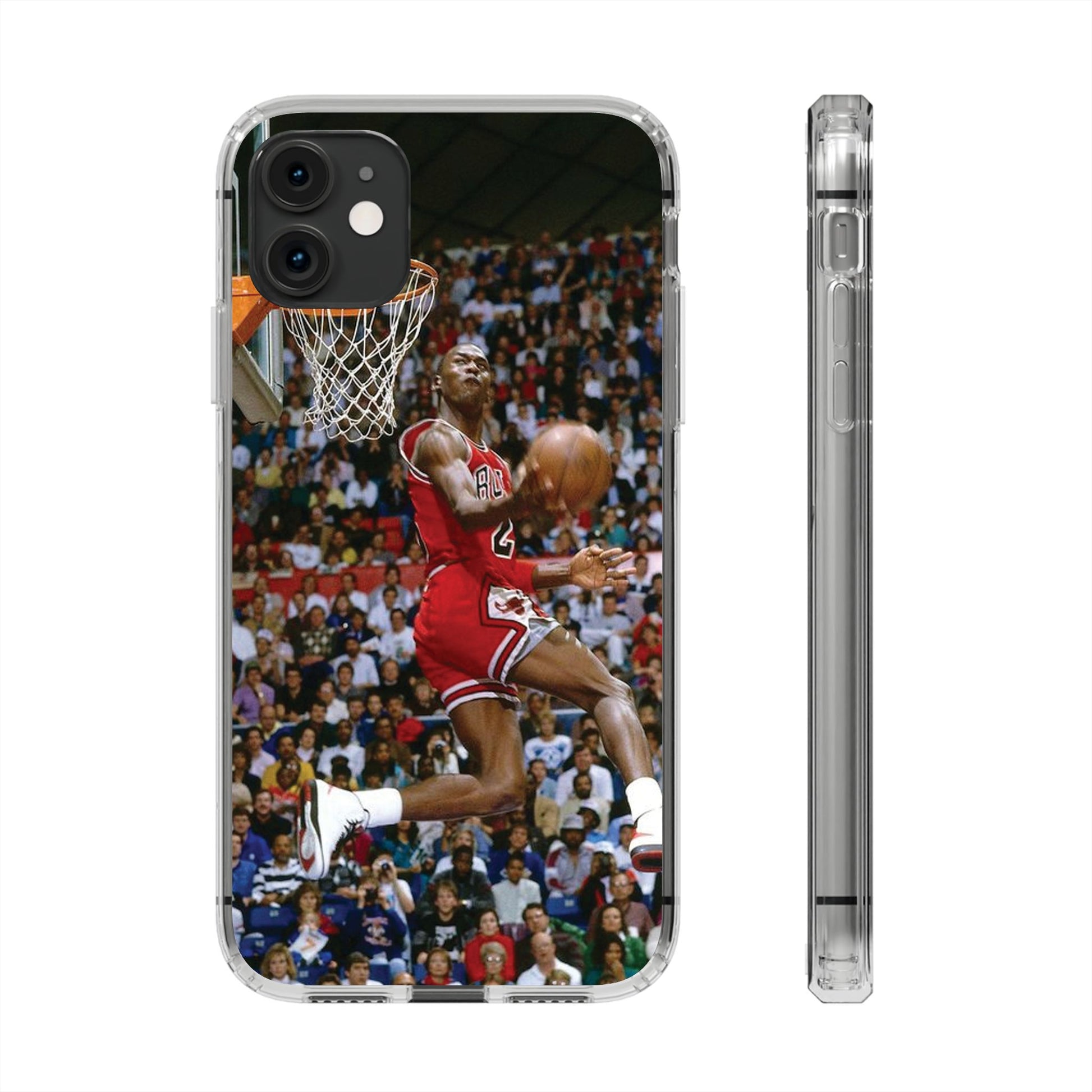 Vintage Jordan Dunk themed Basketball Inspired design Clear Phone Cases
