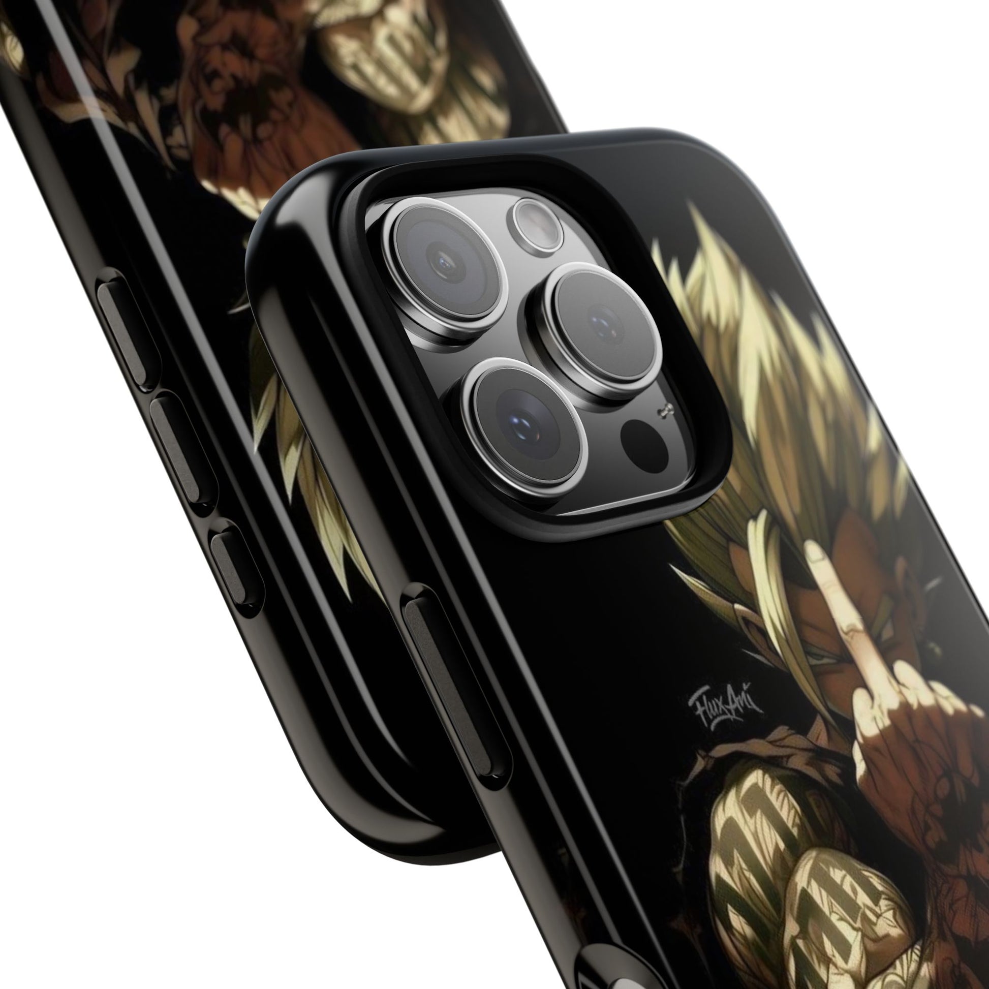 Middle Finger SS Goku Dragon Ball Z Tough Cases for iPhones, Samsung, and Pixel