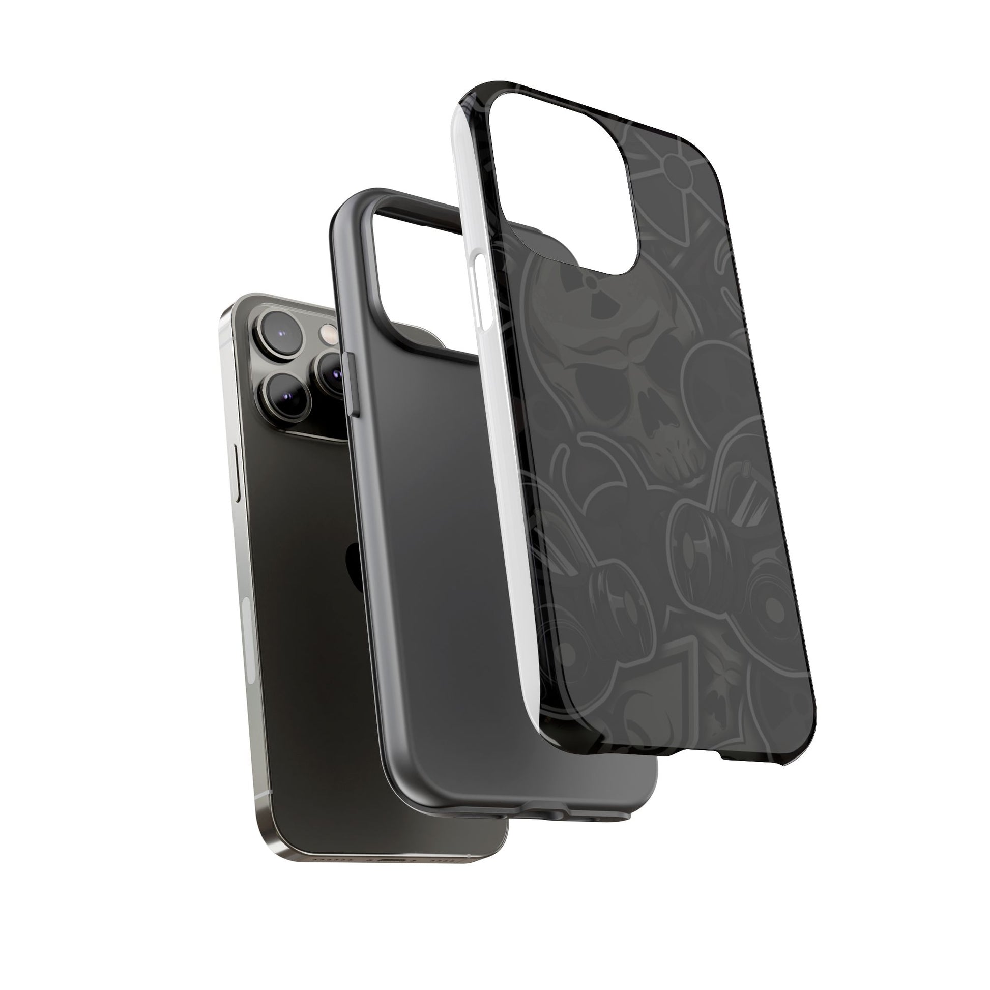 Tough Cases Phone Case, Edgy Skull Design Phone Cover, Gothic Cell Phone Shell