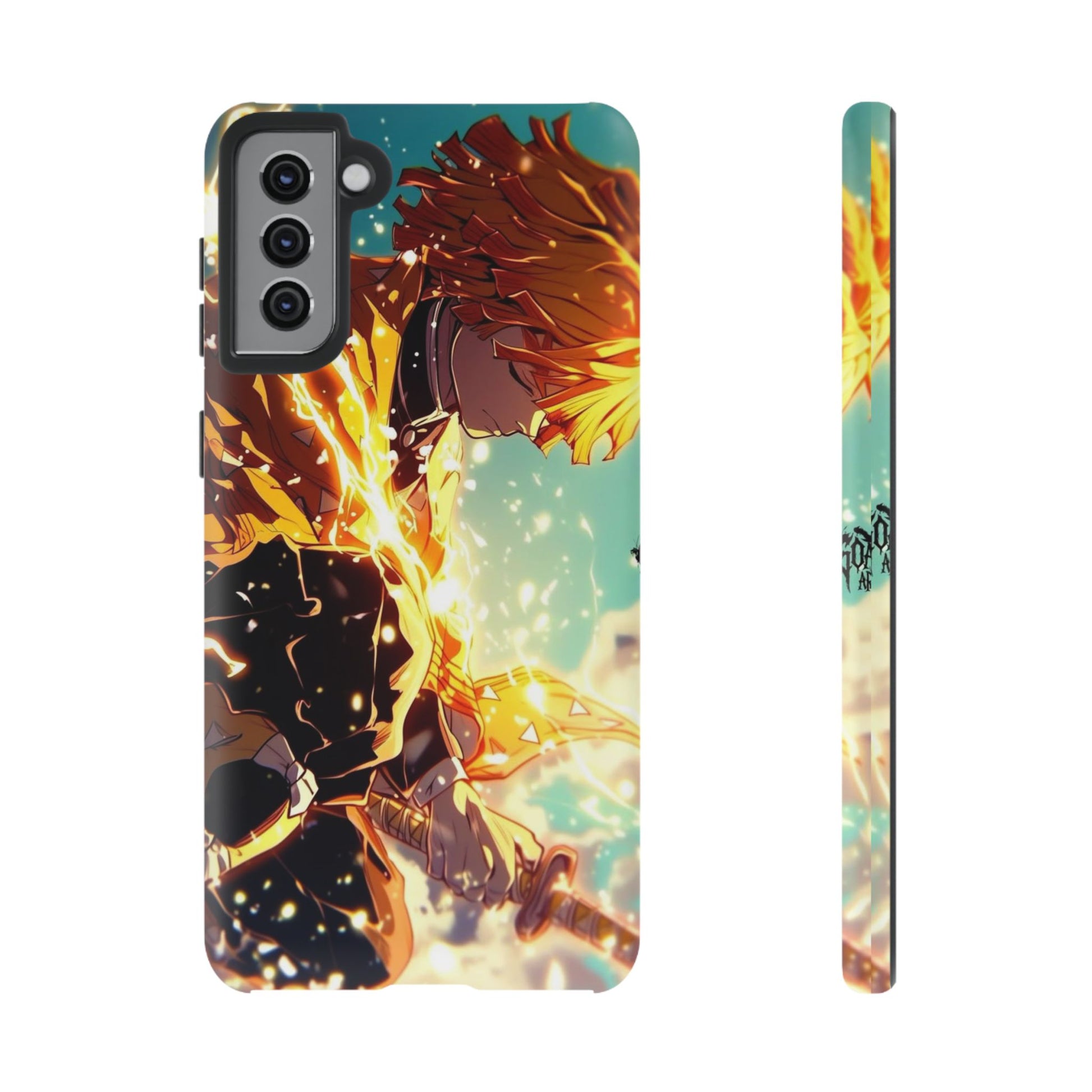 Demon Slayer Zenitsu Anime Theme Phone Case, Tough Cases for iPhones, Samsung, and Pixel