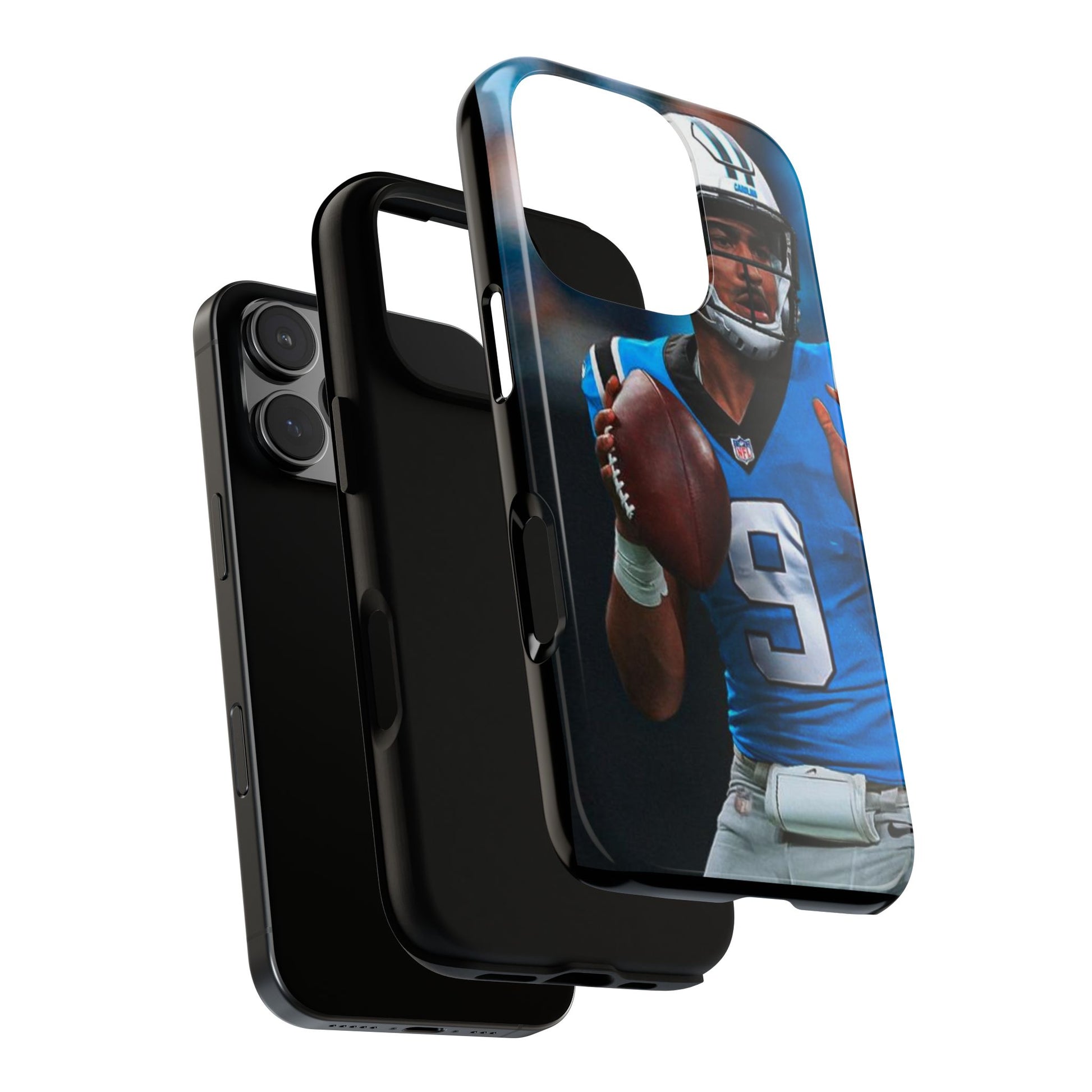 Carolina Panthers Bryce Young Football Tough Cases for iPhones, Samsung, and Pixel