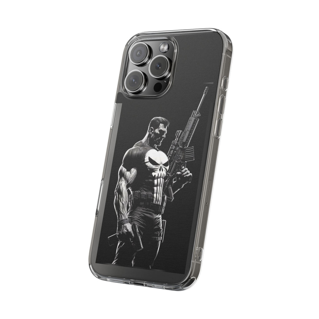 Phone Case, Comic book Inspired Design Punisher, Clear Phone Cover, Funny