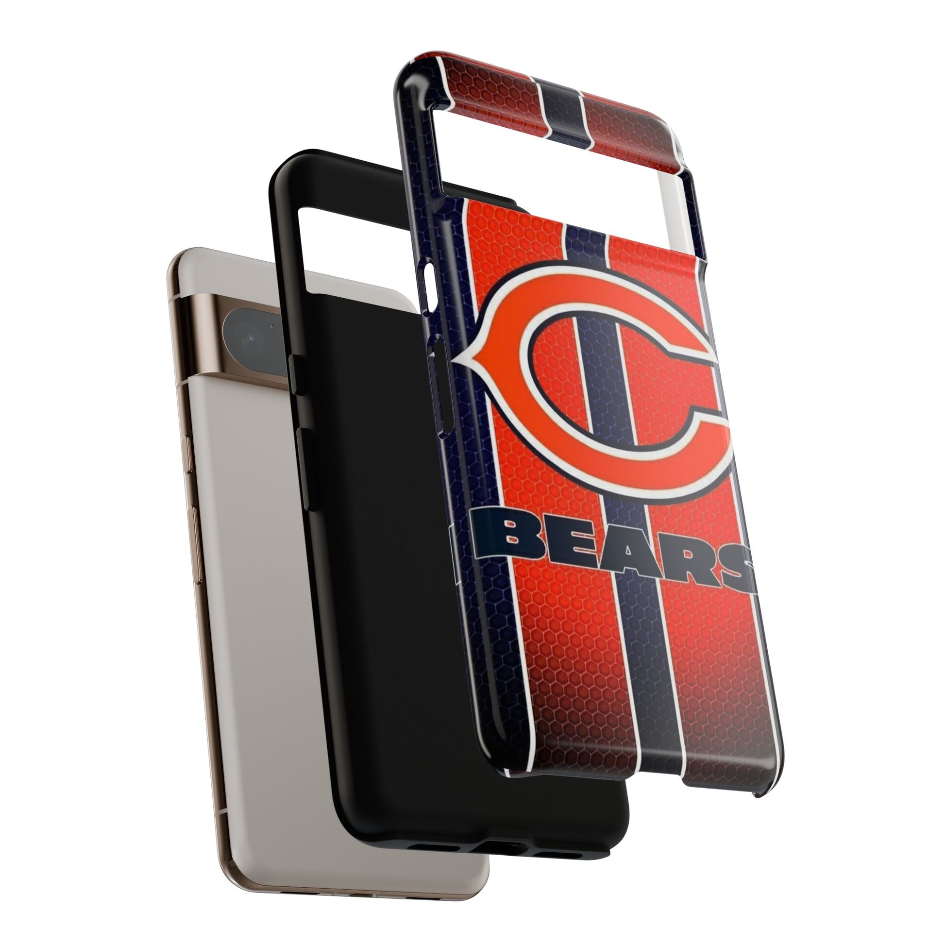 Chicago Bears Stripes Football Phone Case, Tough Cases for iPhones, Samsung, and Pixel