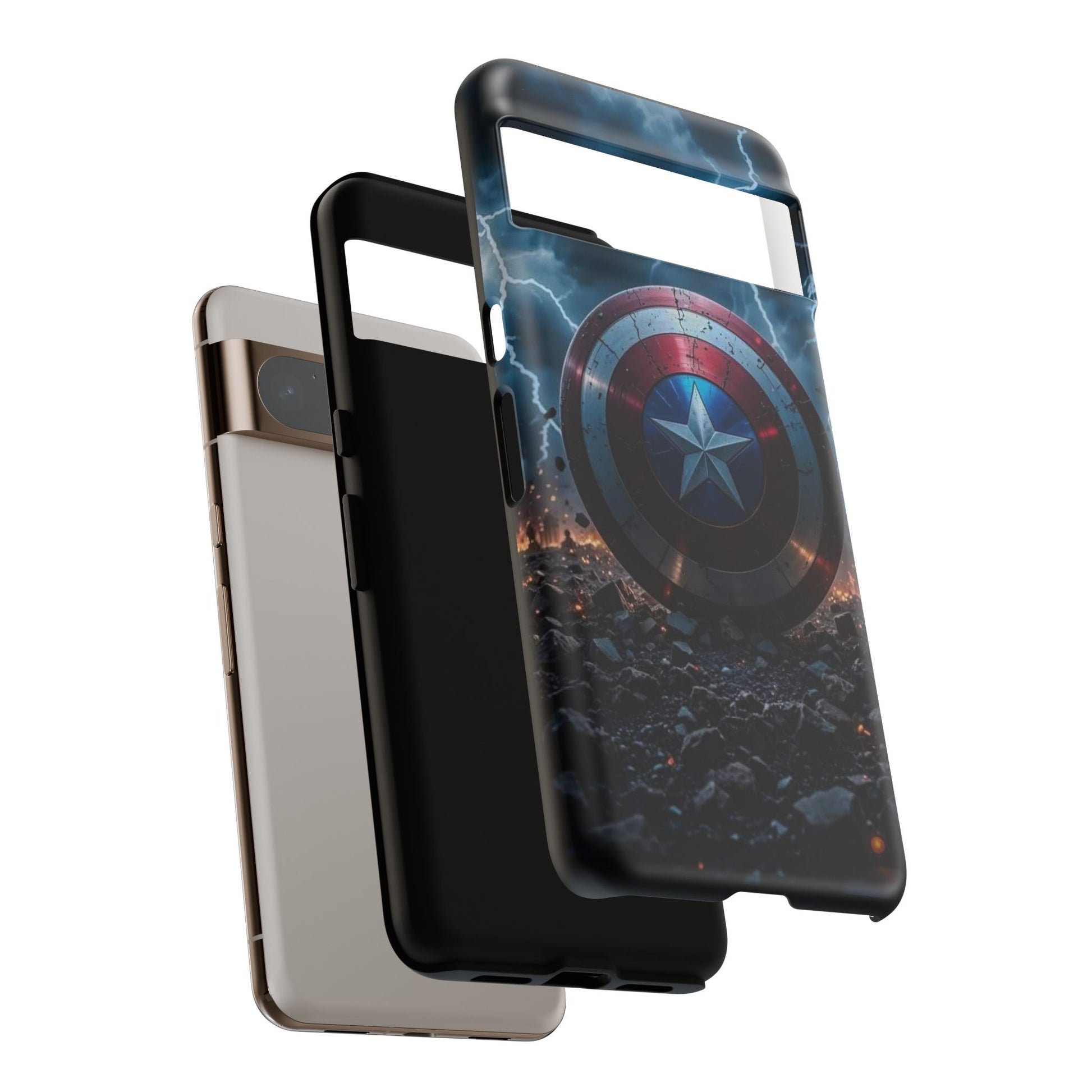 Captain America Shield Tough Cases for iPhones, Samsung, and Pixel