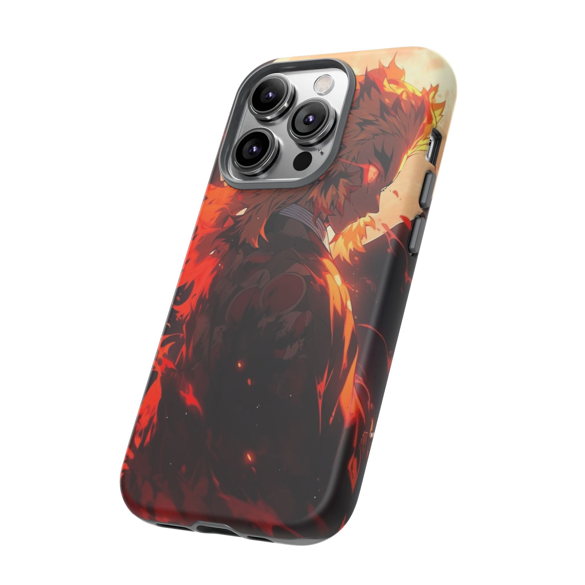 Demon Sl;ayer Rengoku Anime Phone Case, Tough Cases for iPhones, Samsung, and Pixel