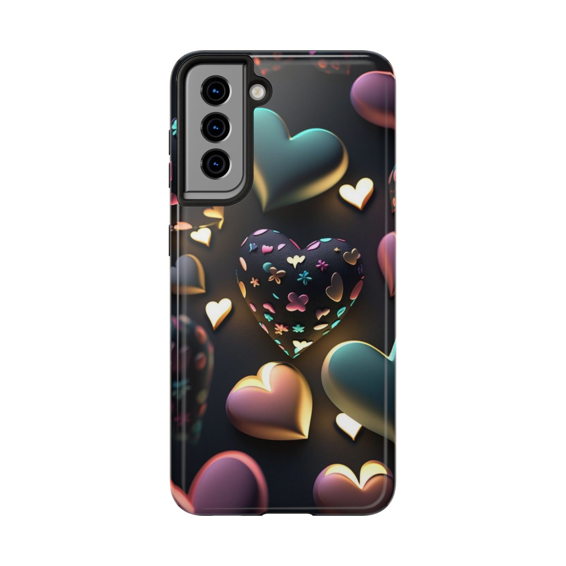 Floating Hearts Themed Tough Phone Cases for Iphones & Samsung Phones