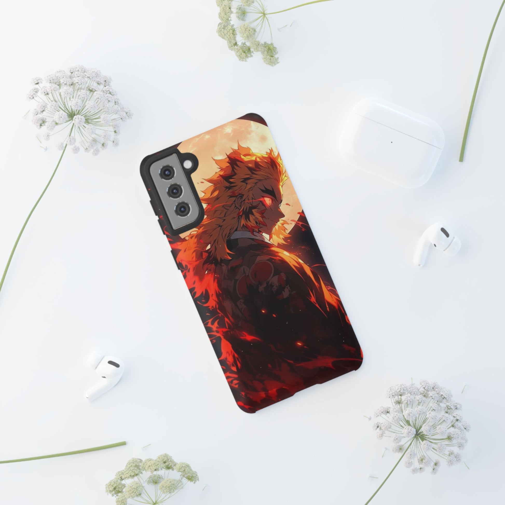 Demon Sl;ayer Rengoku Anime Phone Case, Tough Cases for iPhones, Samsung, and Pixel