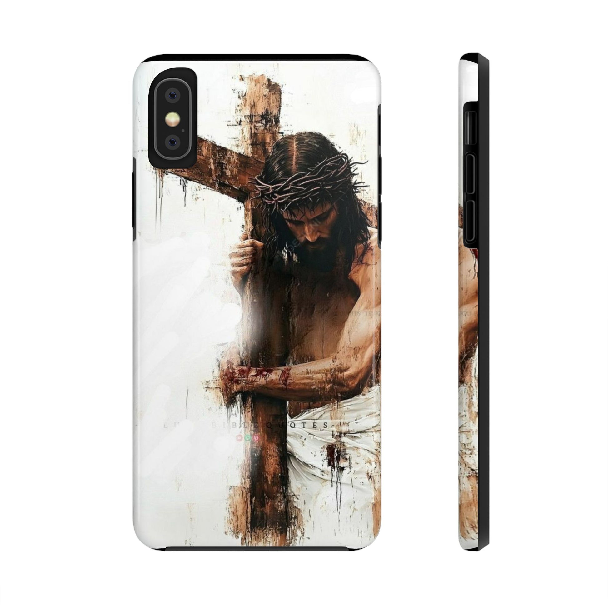 Christian Art Jesus Carrying Cross Phone Case for iPhone & Samsung Galaxy Phones