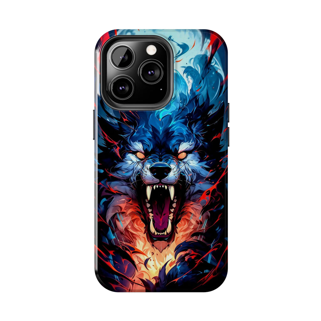 Aggressive Wolf Art Themed Tough Phone Cases for Iphones & Samsung Phones