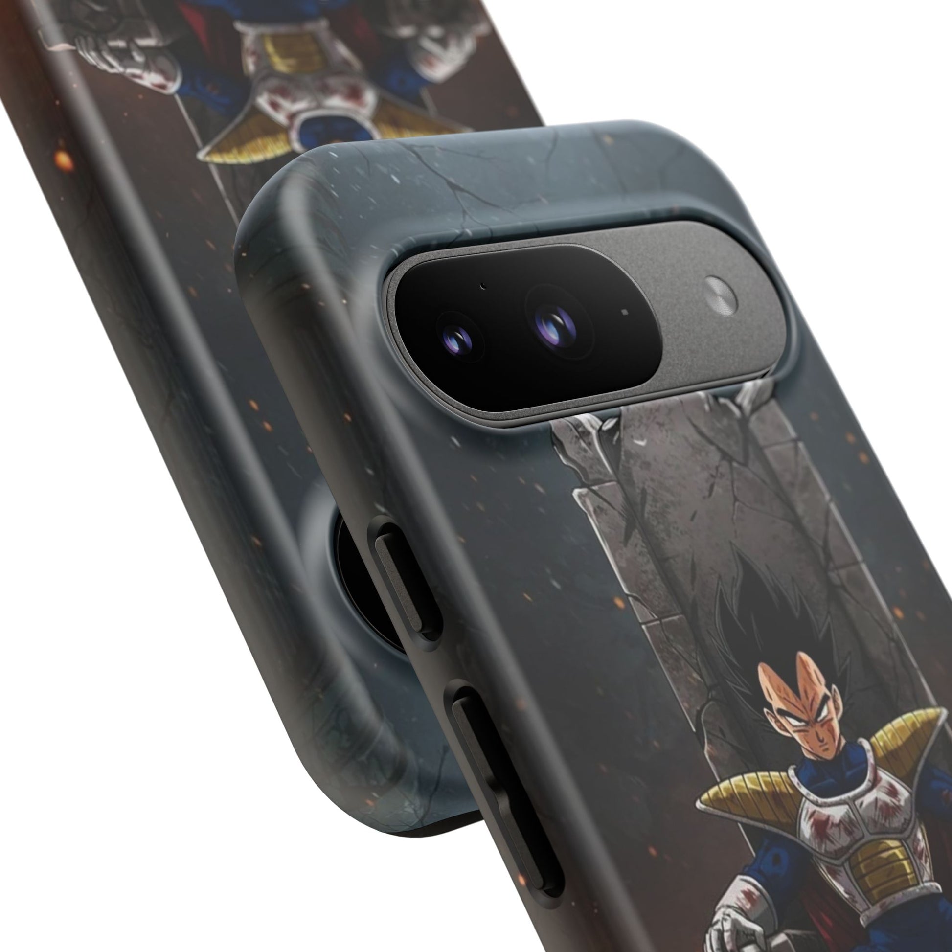 Vegeta on Throne DBZ Theme Tough Cases for iPhones, Samsung, and Pixel