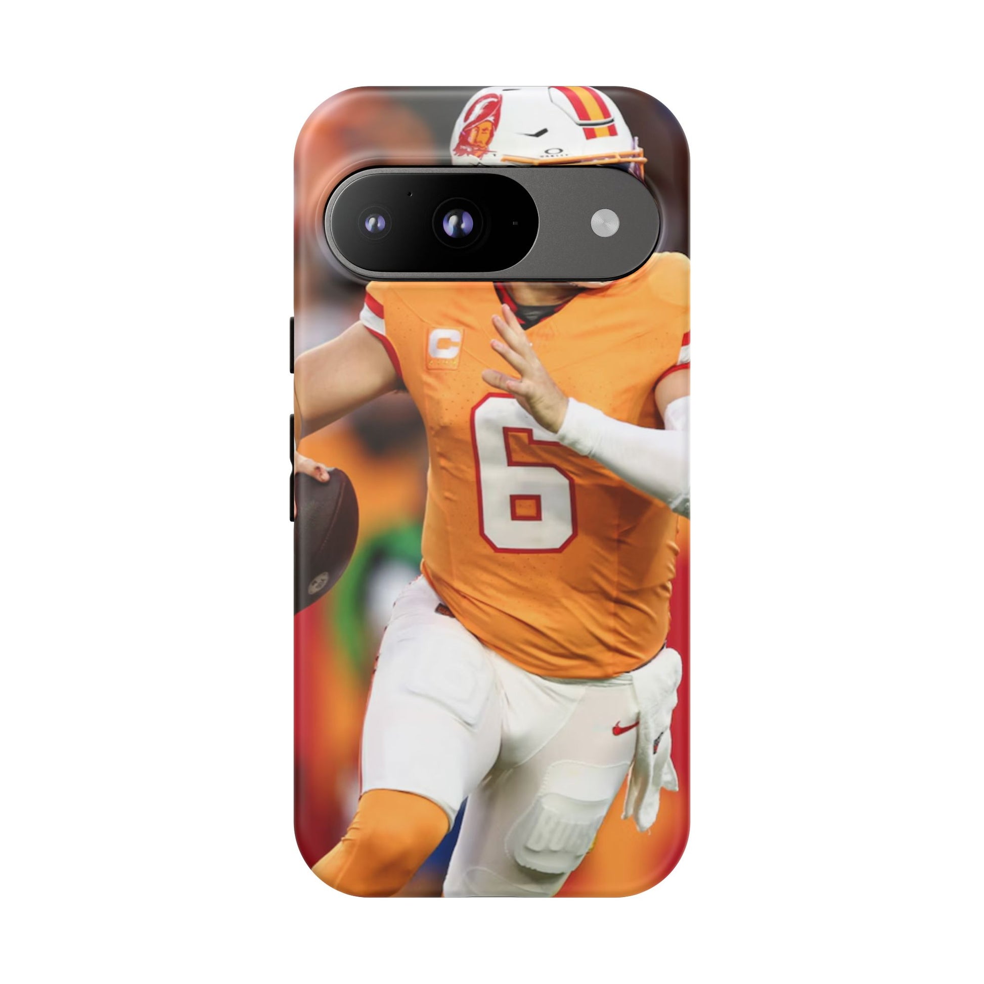 Tampa Bay Buccaneers Baker Mayfield Football Tough Cases for iPhones, Samsung, and Pixel