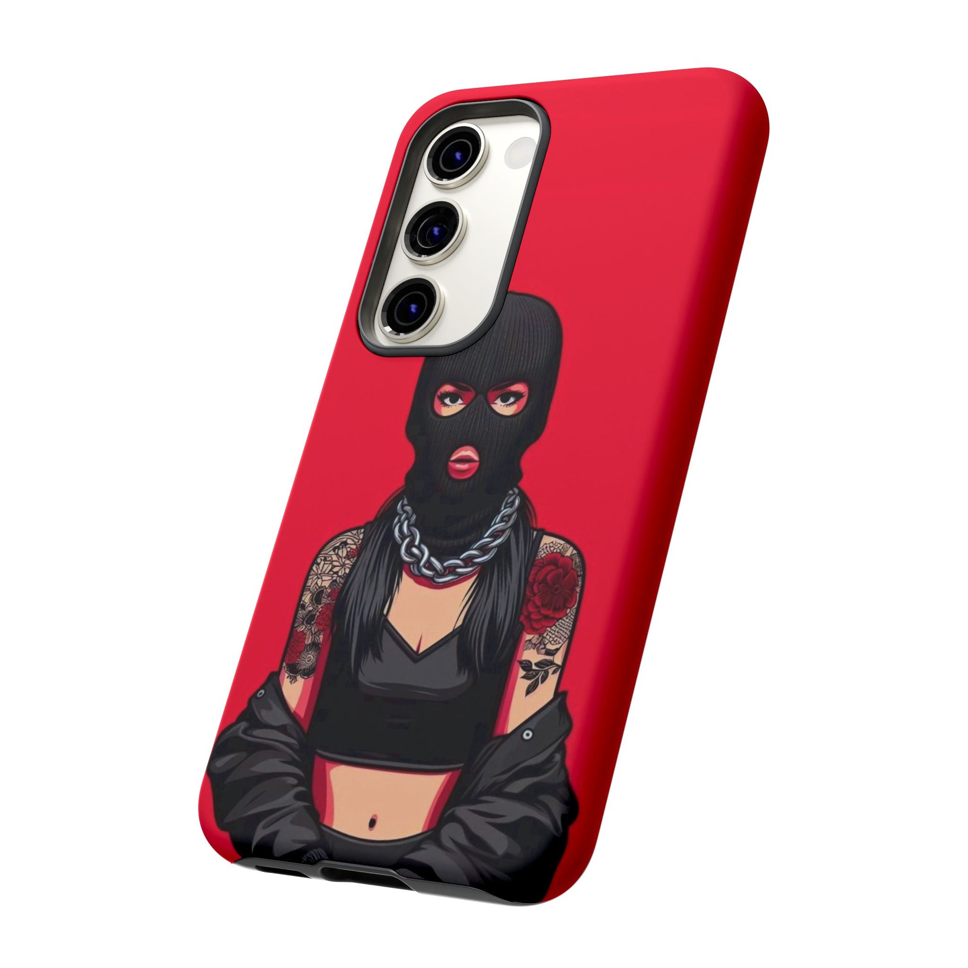 Thug Girl Red Design Tough Cases for iPhones, Samsung, and Pixel