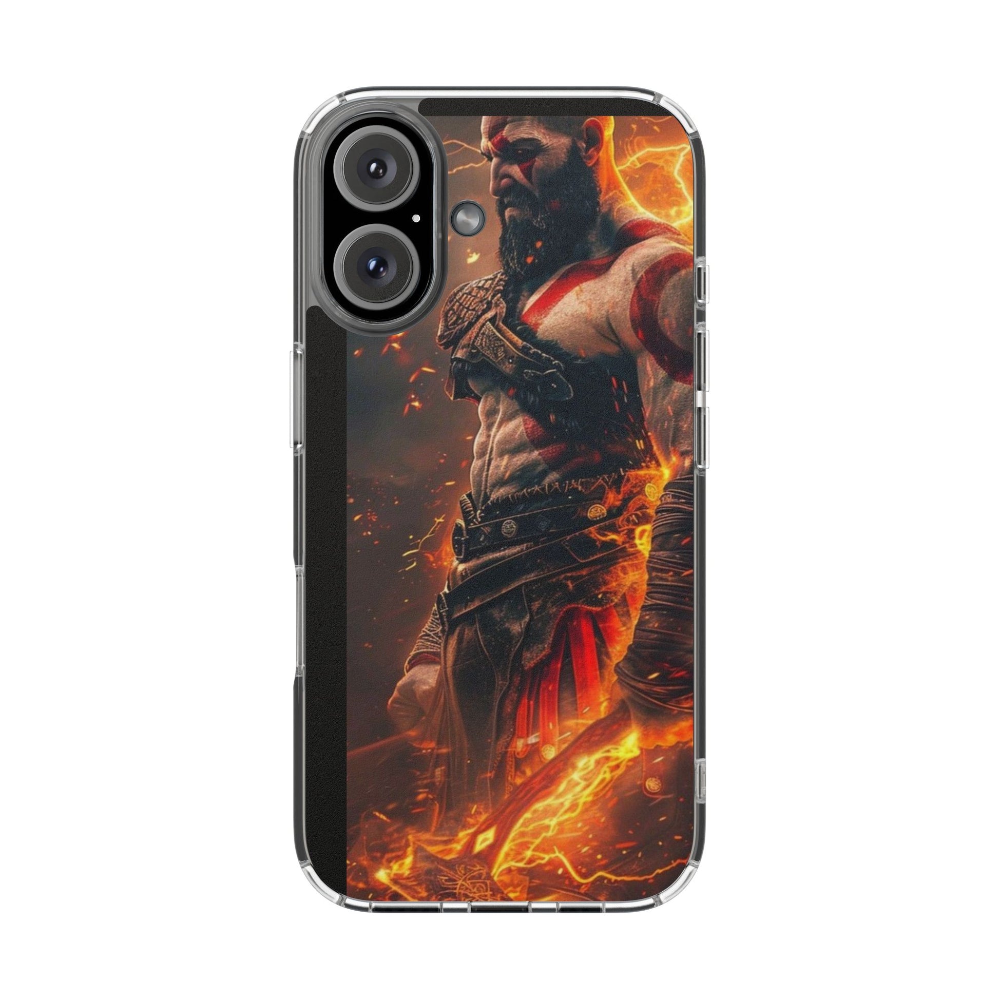 Kratos The God of War Inspired Design Clear Phone Cover