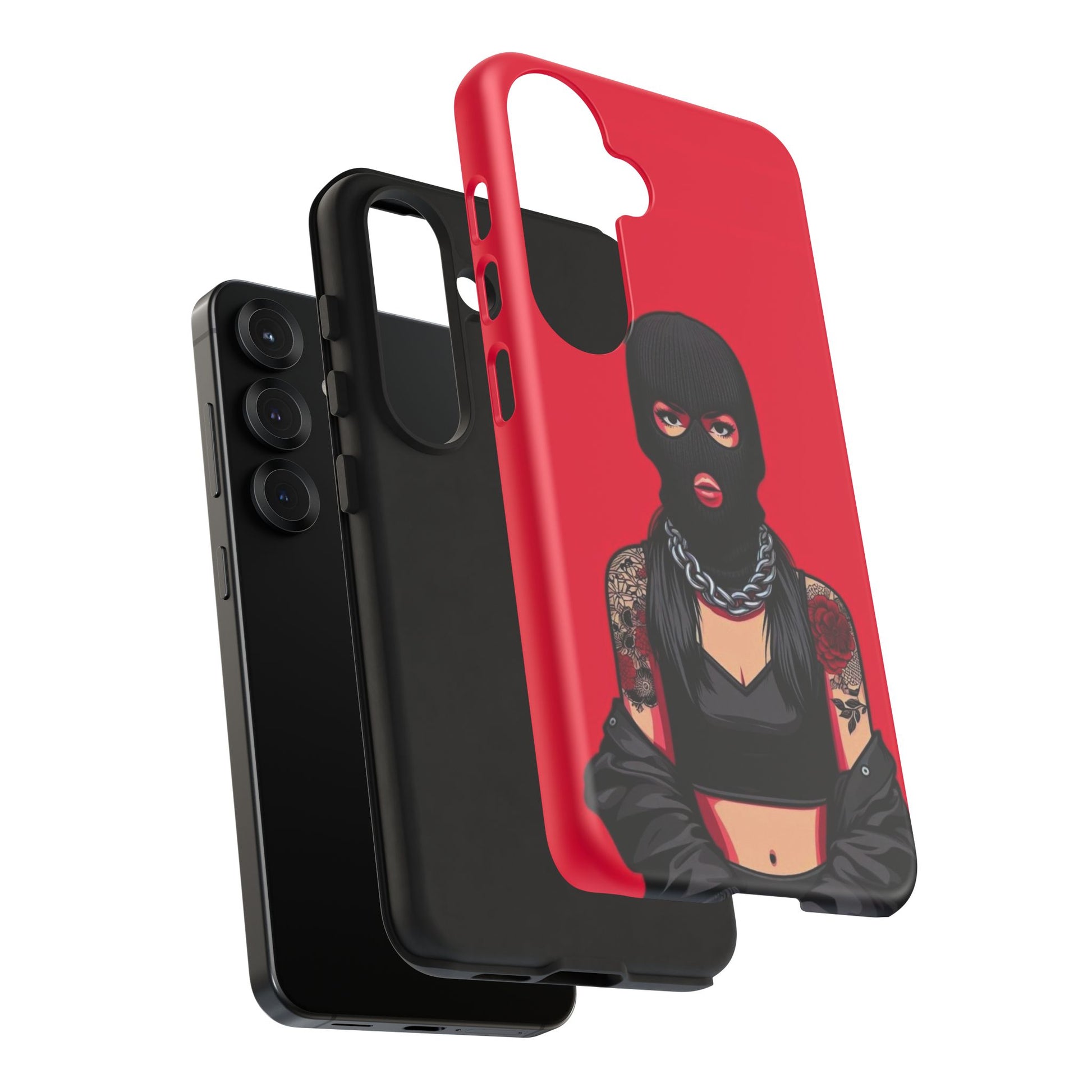 Thug Girl Red Design Tough Cases for iPhones, Samsung, and Pixel
