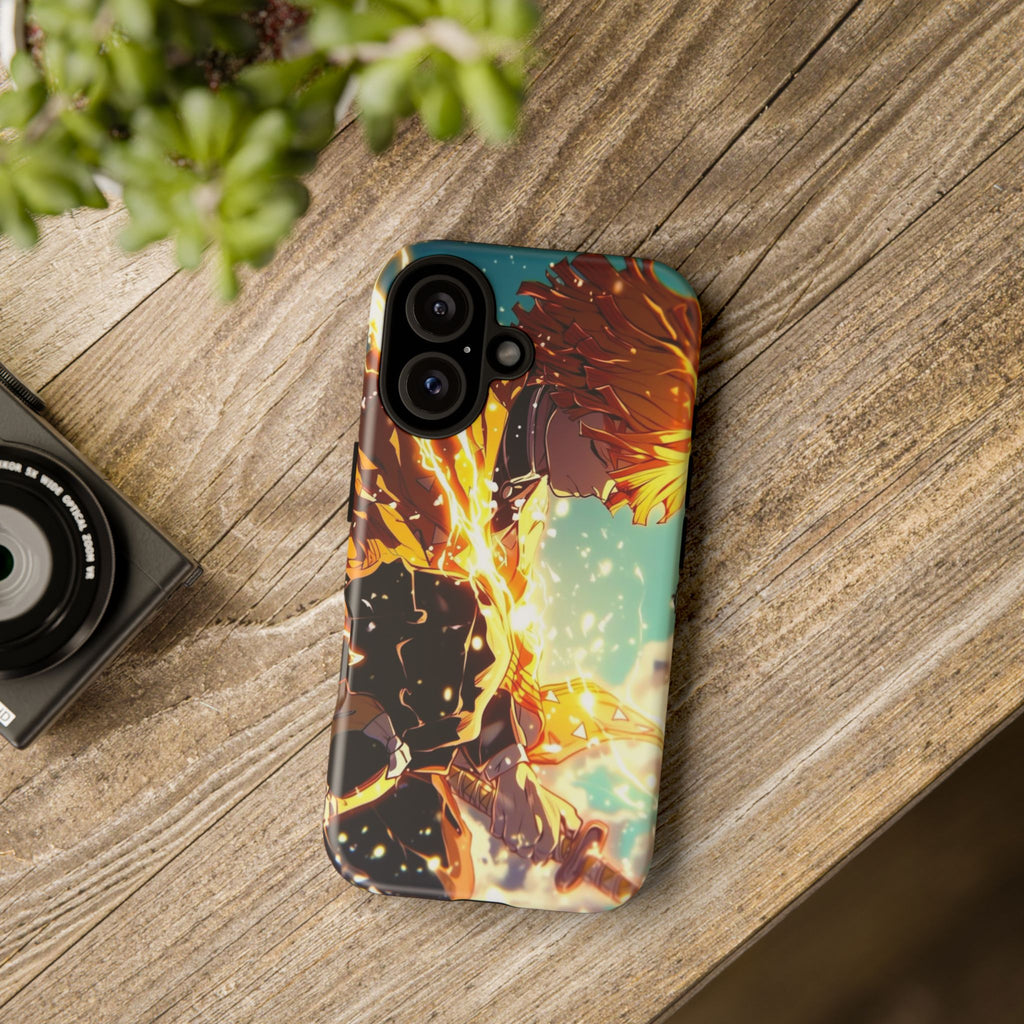 Demon Slayer Zenitsu Anime Theme Phone Case, Tough Cases for iPhones, Samsung, and Pixel
