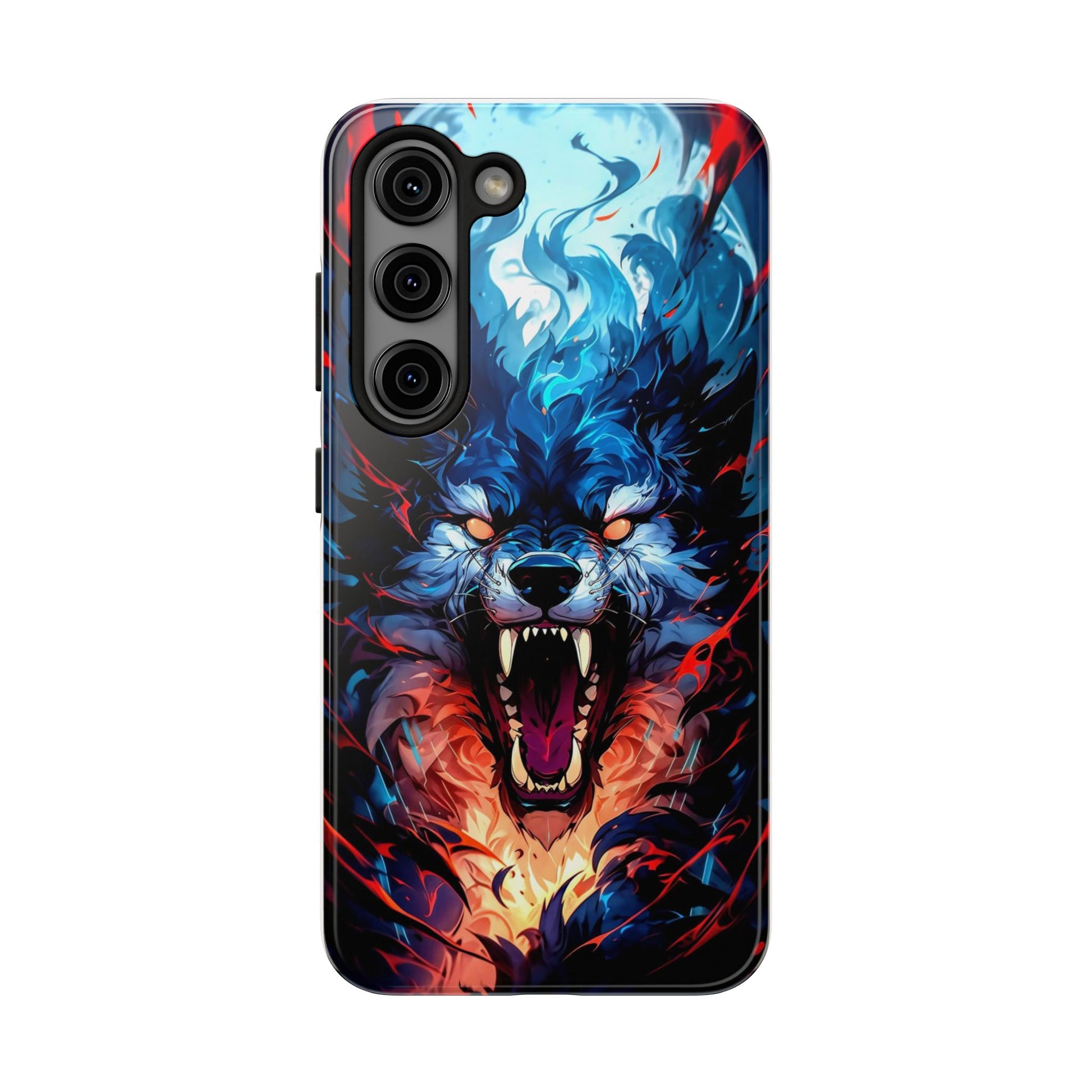 Aggressive Wolf Art Themed Tough Phone Cases for Iphones & Samsung Phones