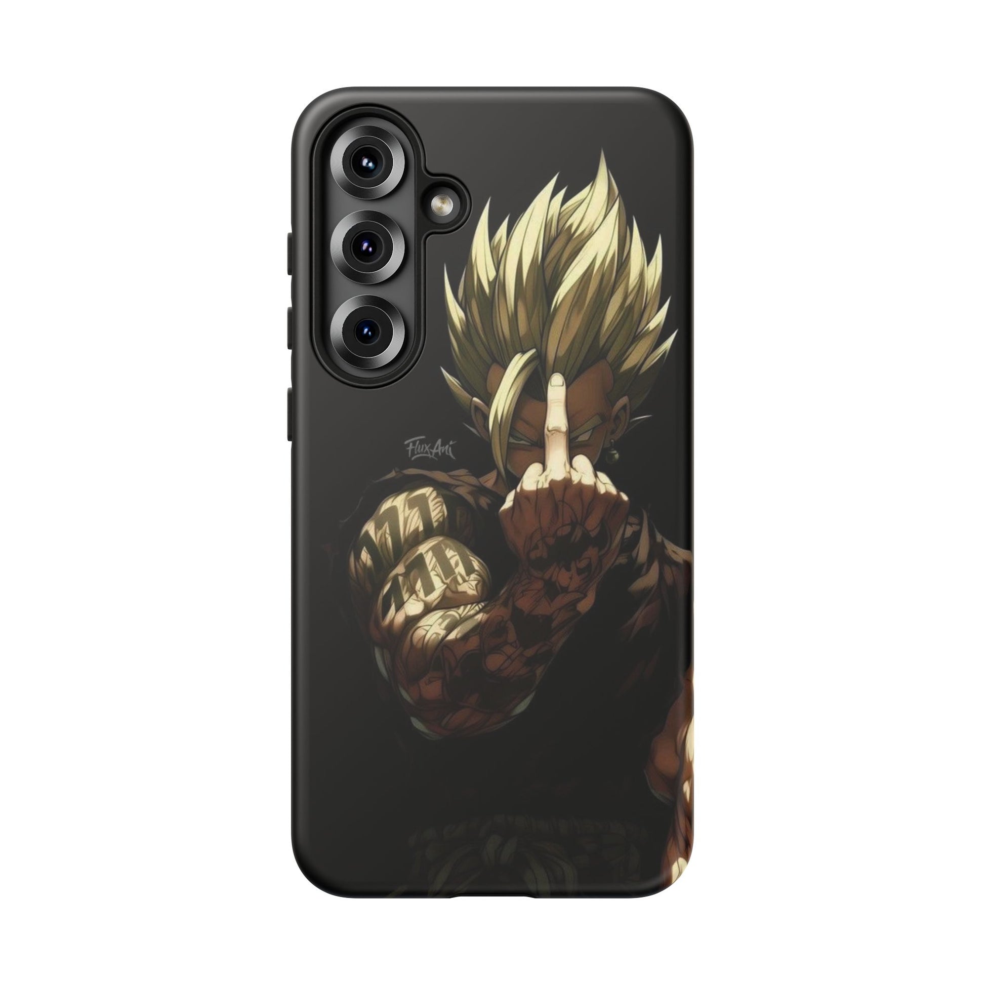 Middle Finger SS Goku Dragon Ball Z Tough Cases for iPhones, Samsung, and Pixel