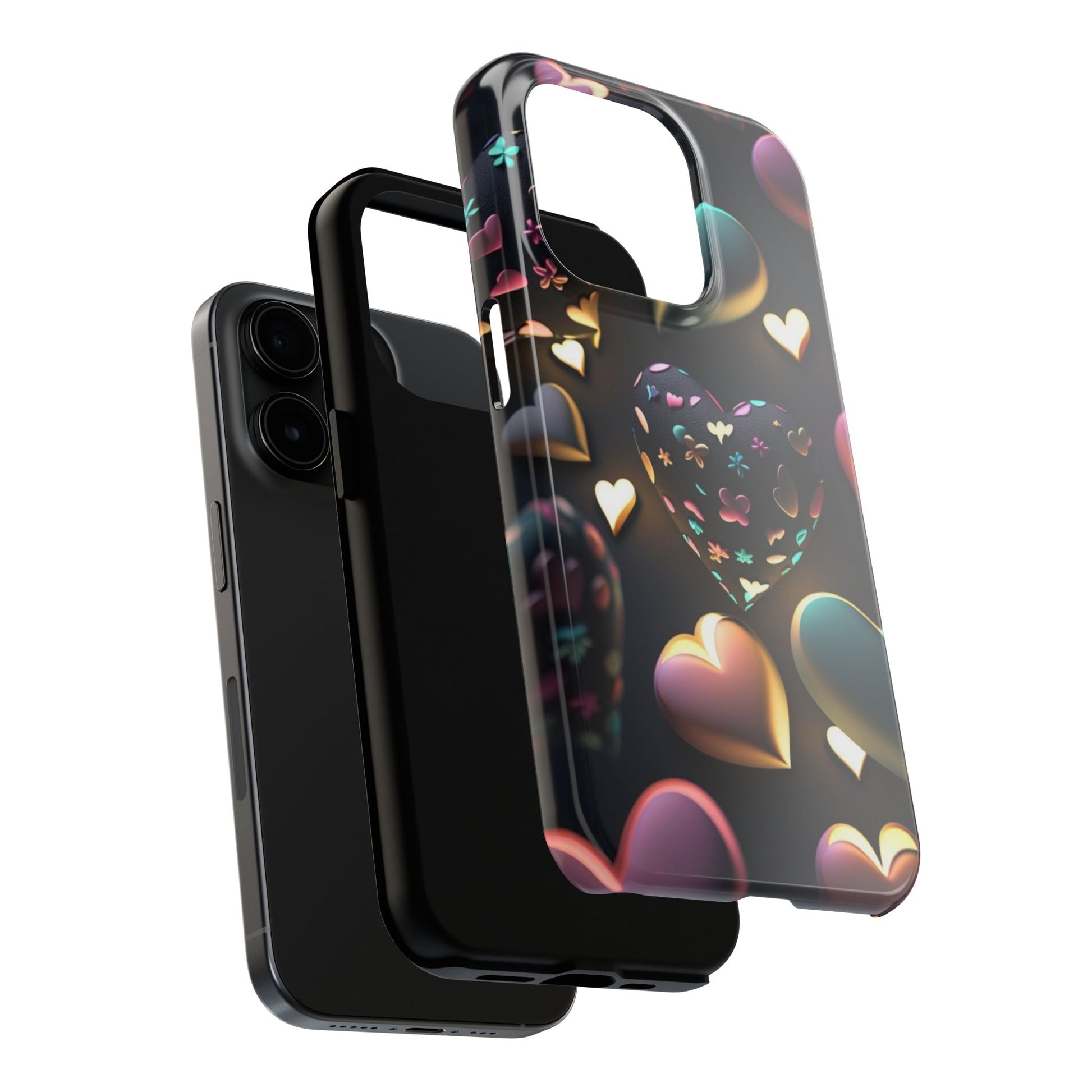 Floating Hearts Themed Tough Phone Cases for Iphones & Samsung Phones