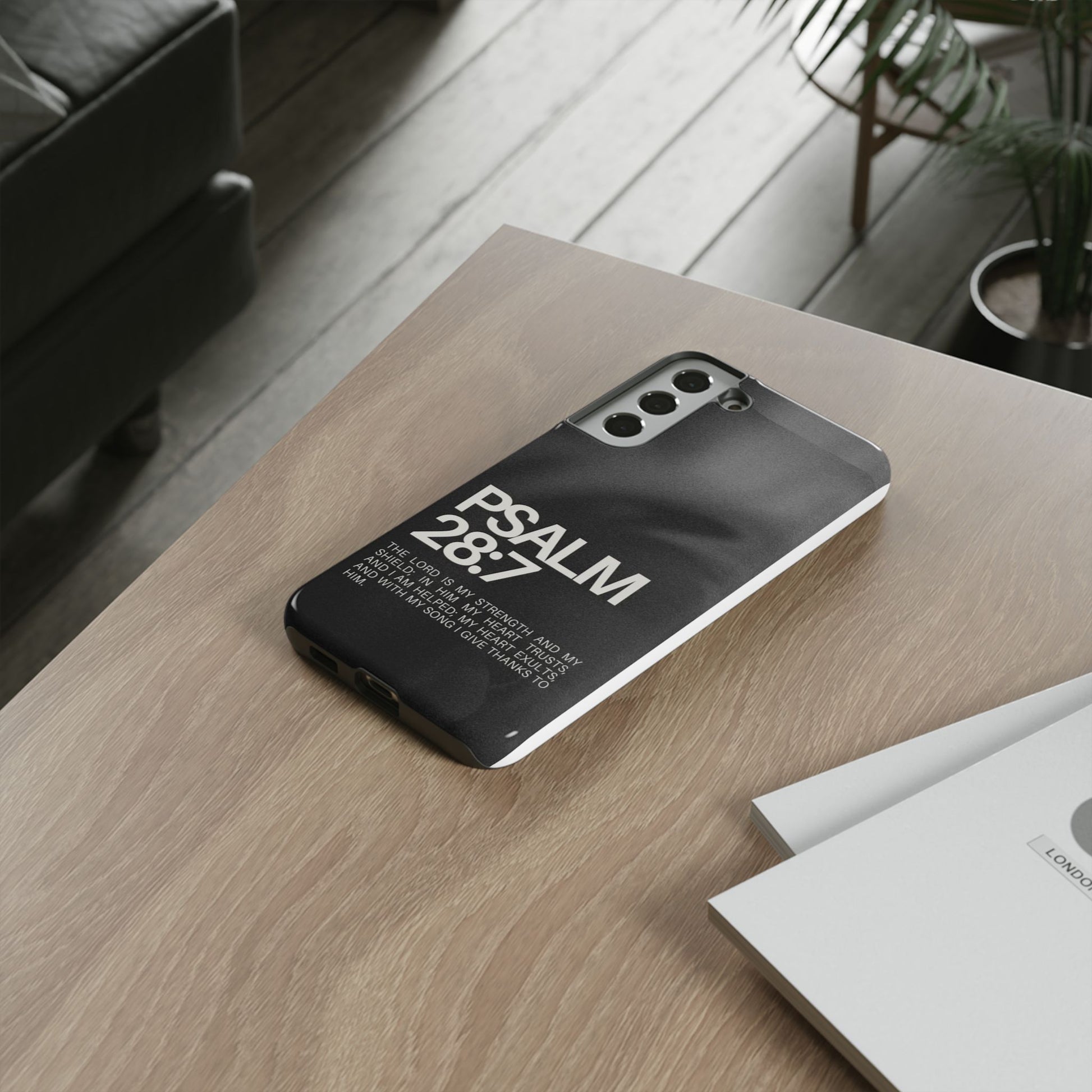 Christian Themed Psalms 28:7 Phone Case, Tough Cases for iPhones, Samsung, and Pixel