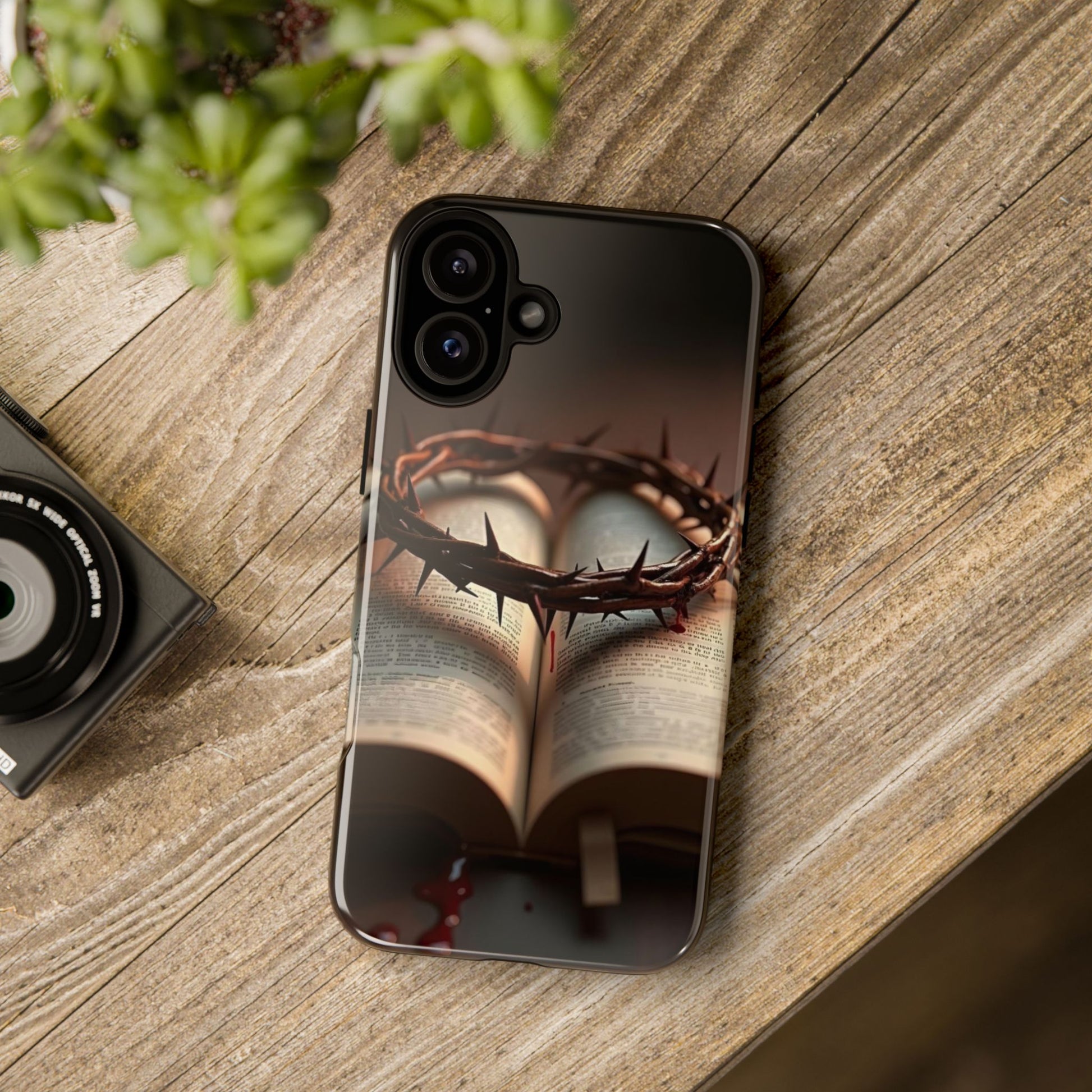 Crown of Thorns and Bible Christian Tough Cases for iPhones, Samsung, and Pixel
