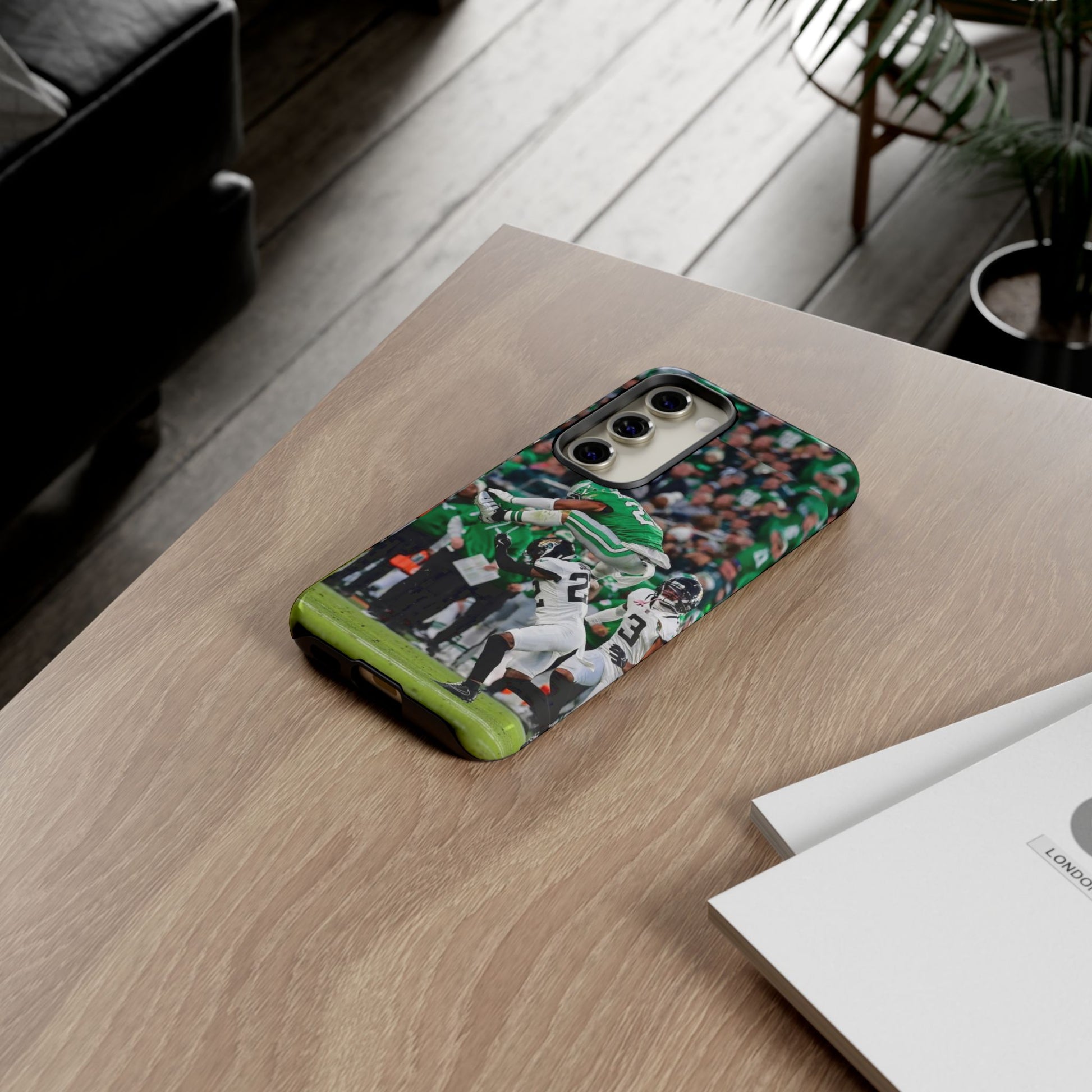 Saquon Barkley The Huddle Eagles Football Tough Cases for iPhones, Samsung, and Pixel