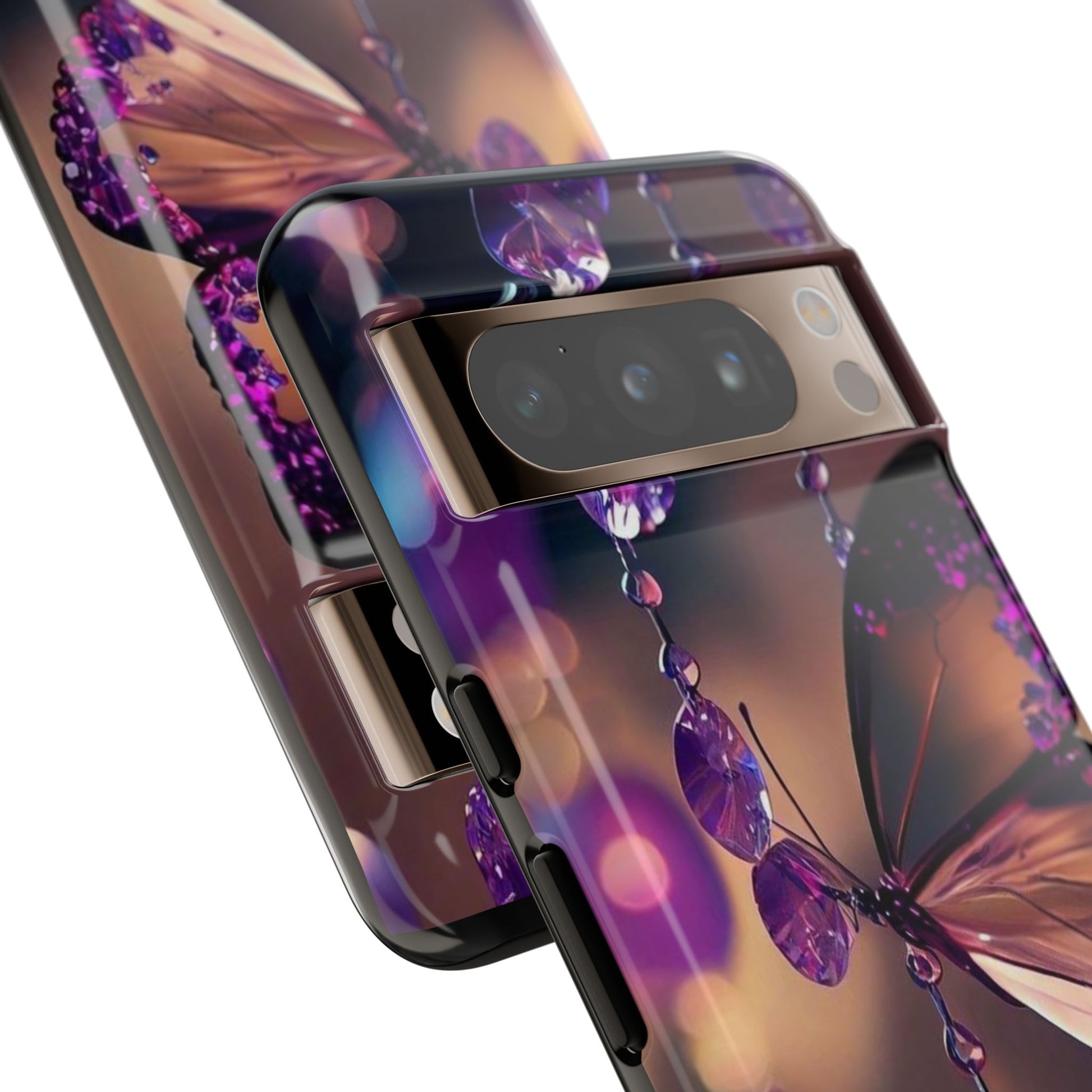 Purple Butterfly Tough Cases for iPhones, Samsung, and Pixel