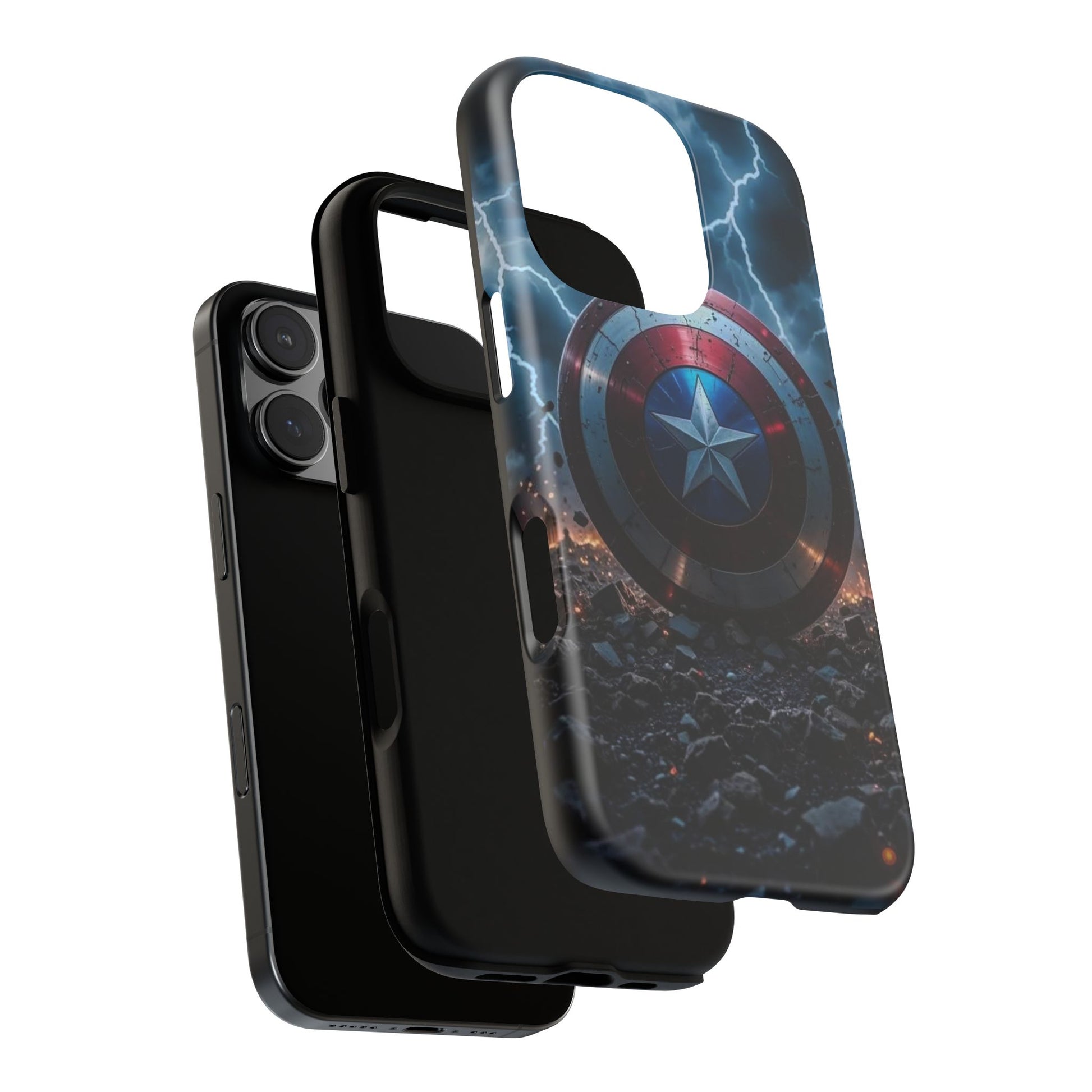 Captain America Shield Tough Cases for iPhones, Samsung, and Pixel