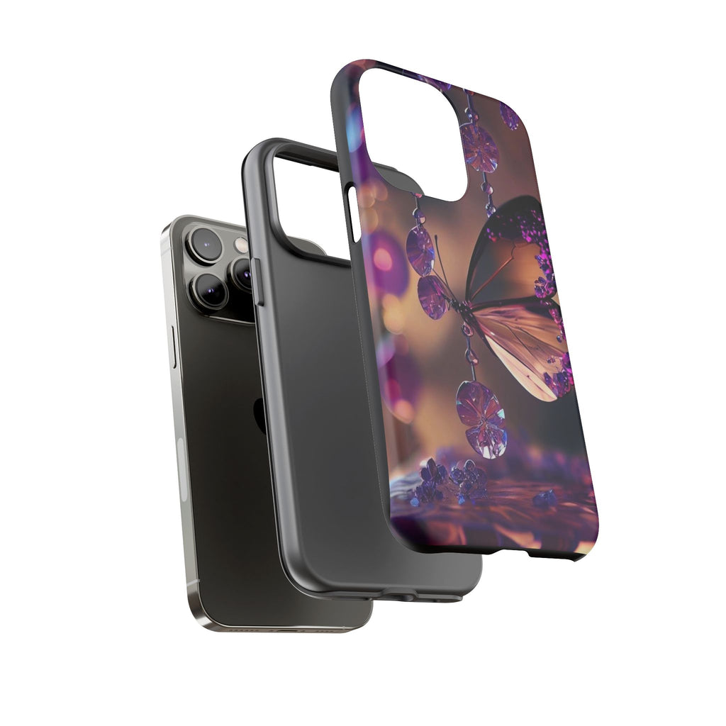 Purple Butterfly Tough Cases for iPhones, Samsung, and Pixel