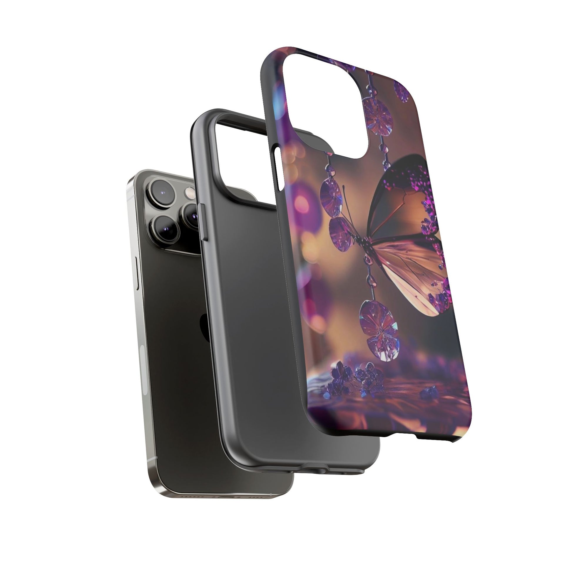 Purple Butterfly Tough Cases for iPhones, Samsung, and Pixel