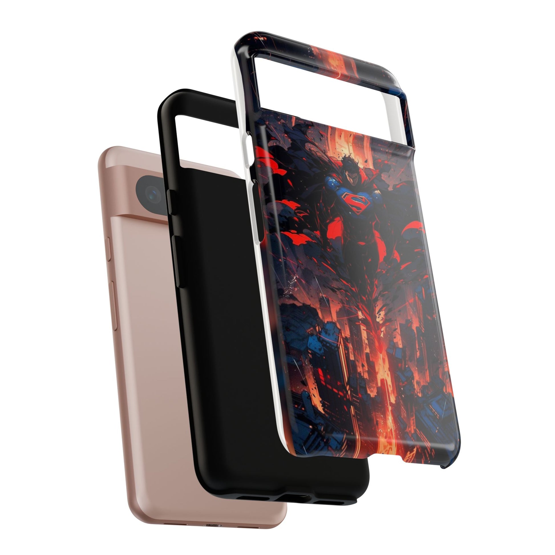 Anime Superman Tough Cases for iPhones, Samsung, and Pixel