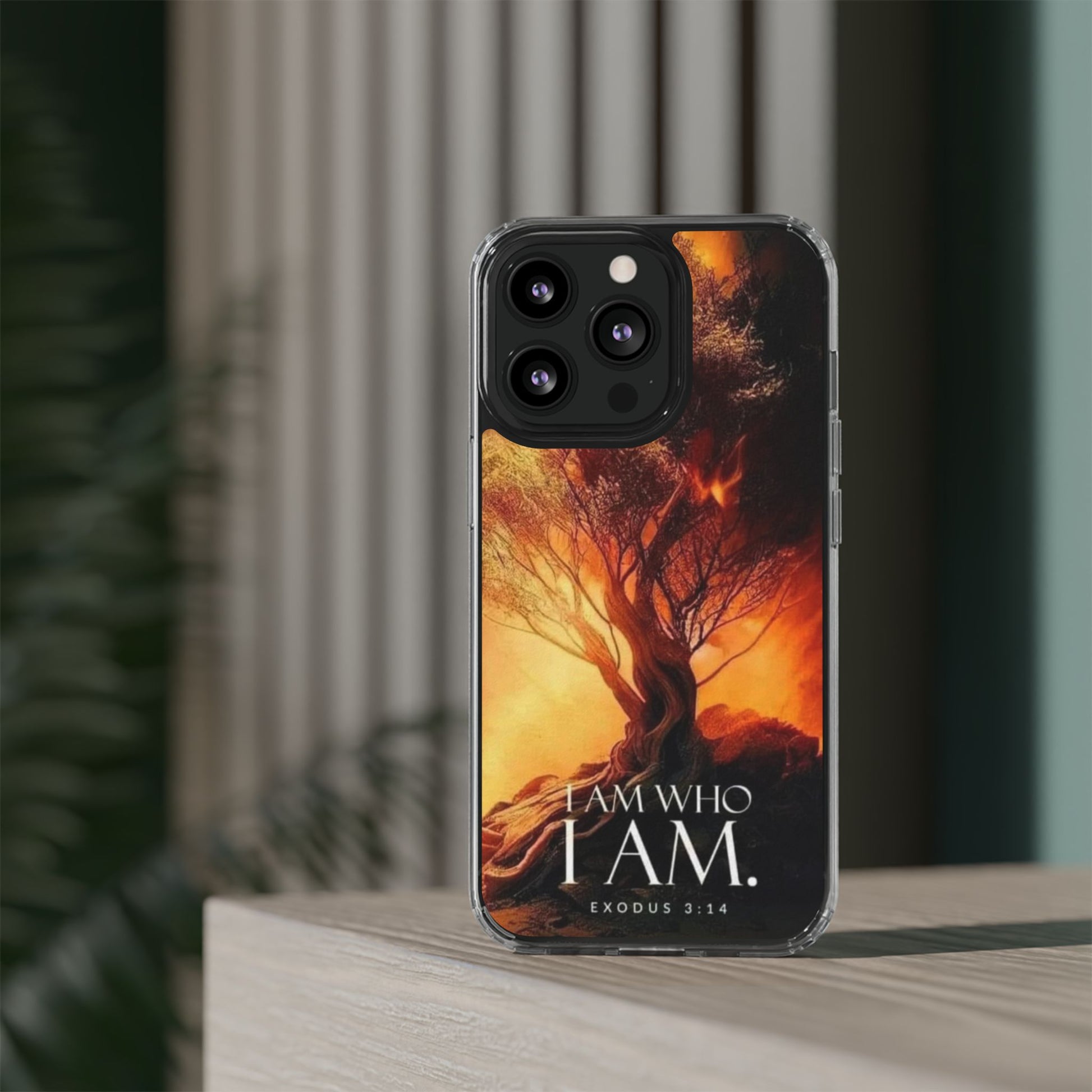 Phone Case, I Am Who I Am Bible Verse Clear Case for Iphone Samsung, Religious
