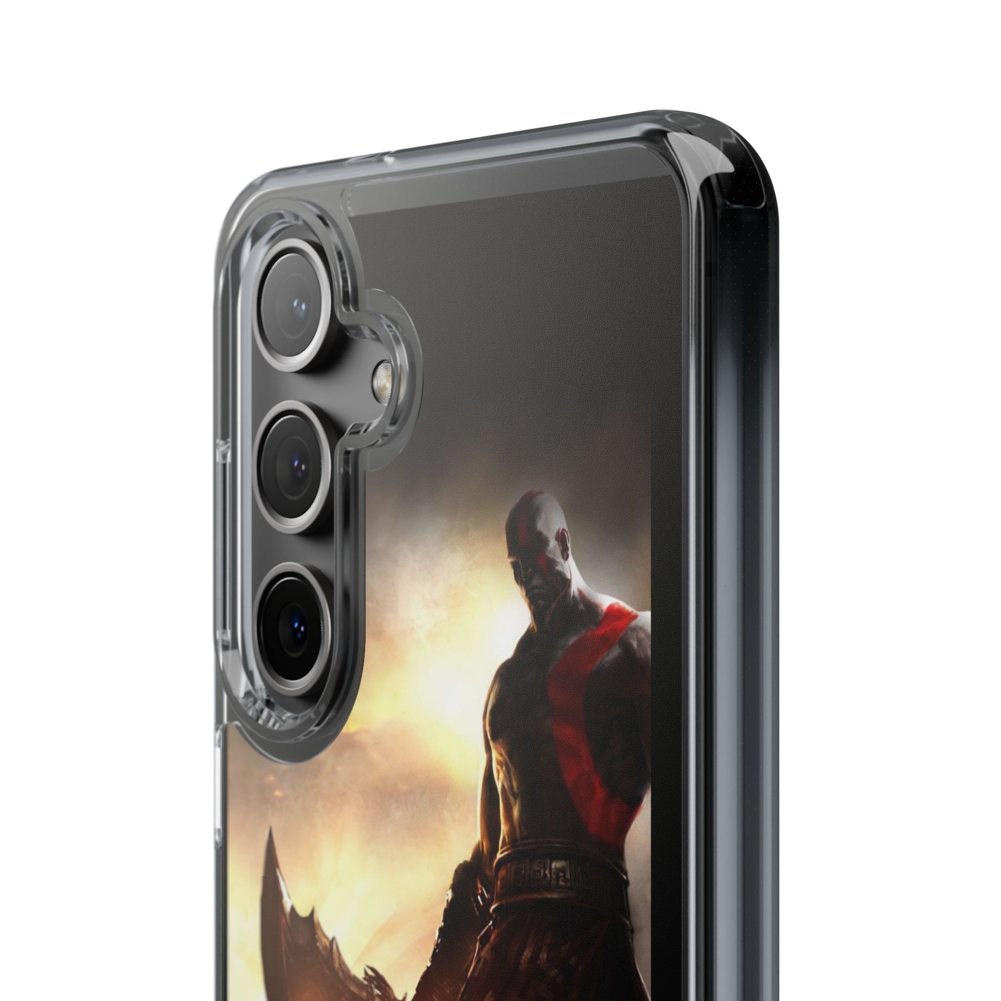 Phone Case, Gaming Inspired War God Clear Case for Gamers, PS4 Fans,