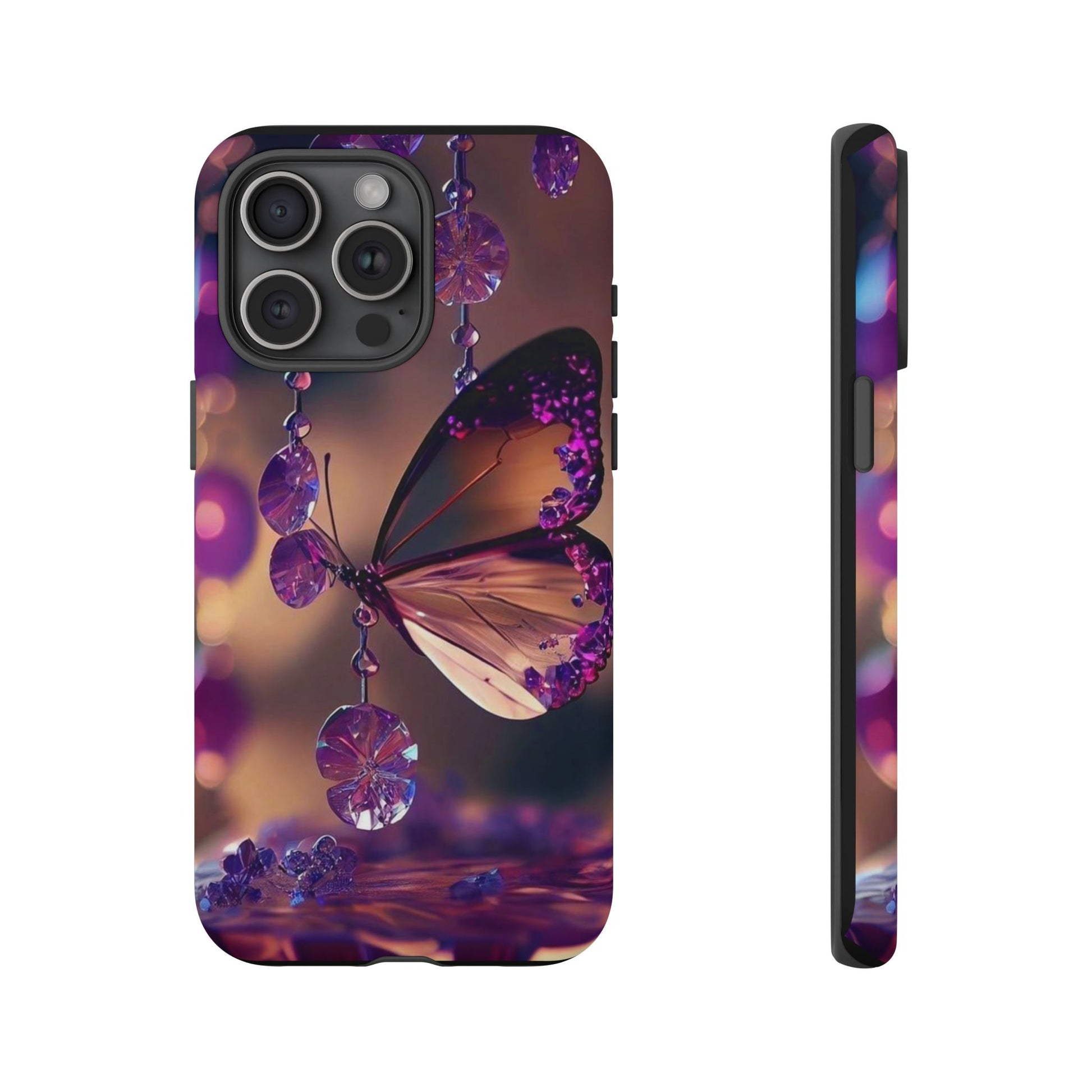 Purple Butterfly Tough Cases for iPhones, Samsung, and Pixel