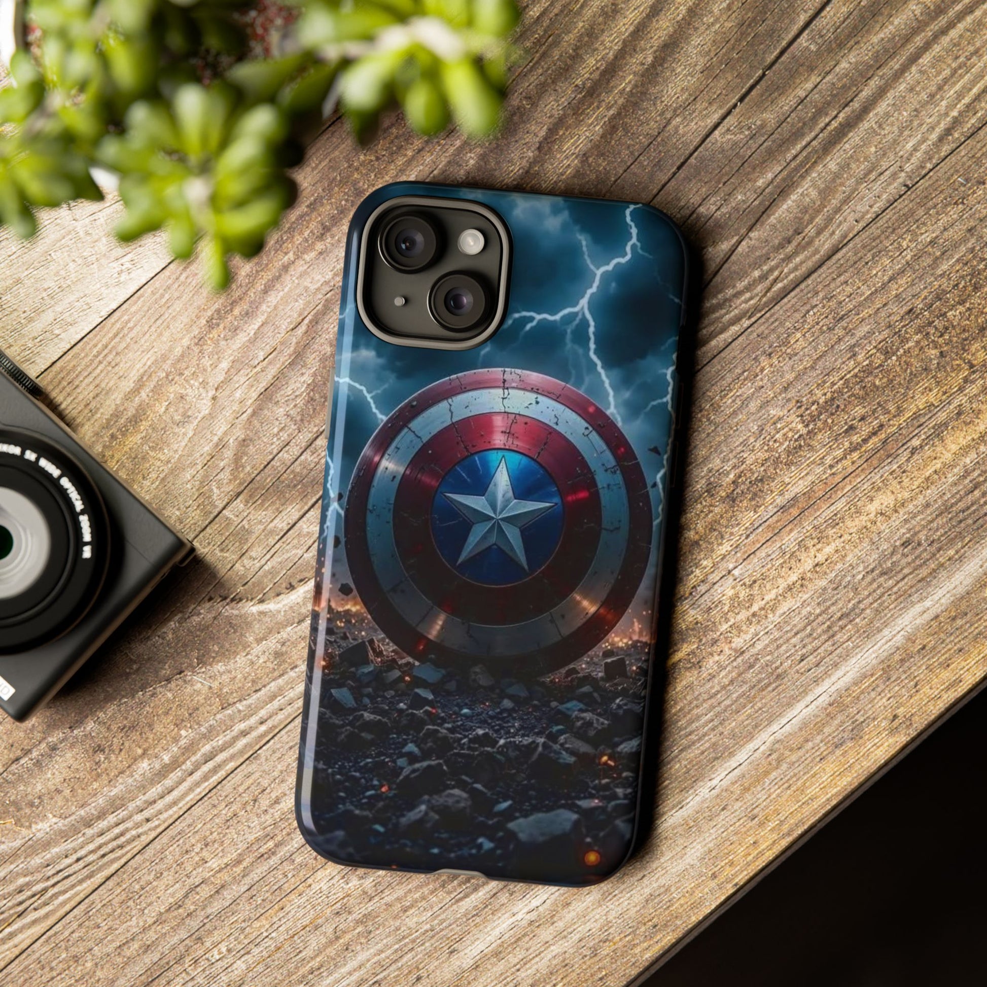 Captain America Shield Tough Cases for iPhones, Samsung, and Pixel