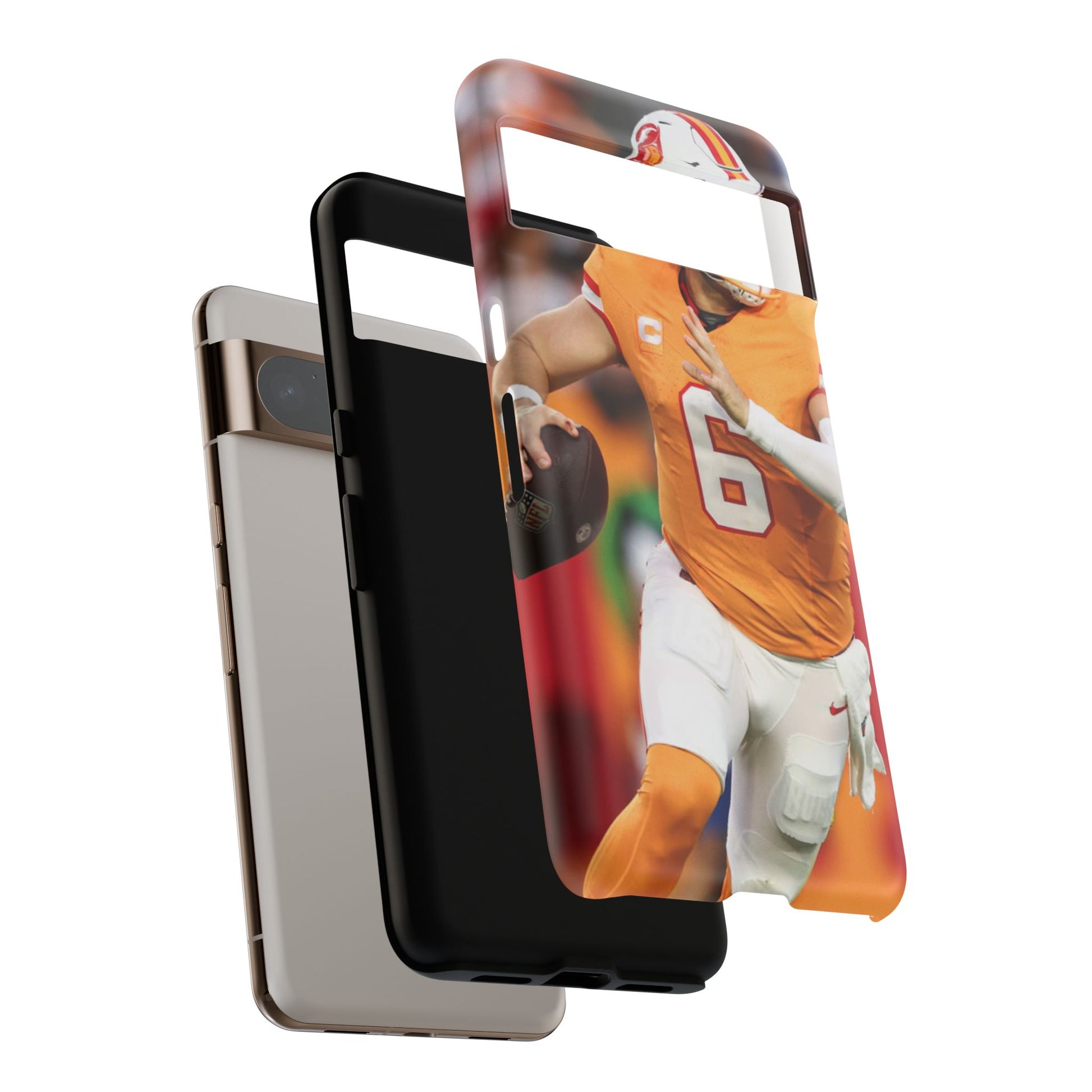 Tampa Bay Buccaneers Baker Mayfield Football Tough Cases for iPhones, Samsung, and Pixel