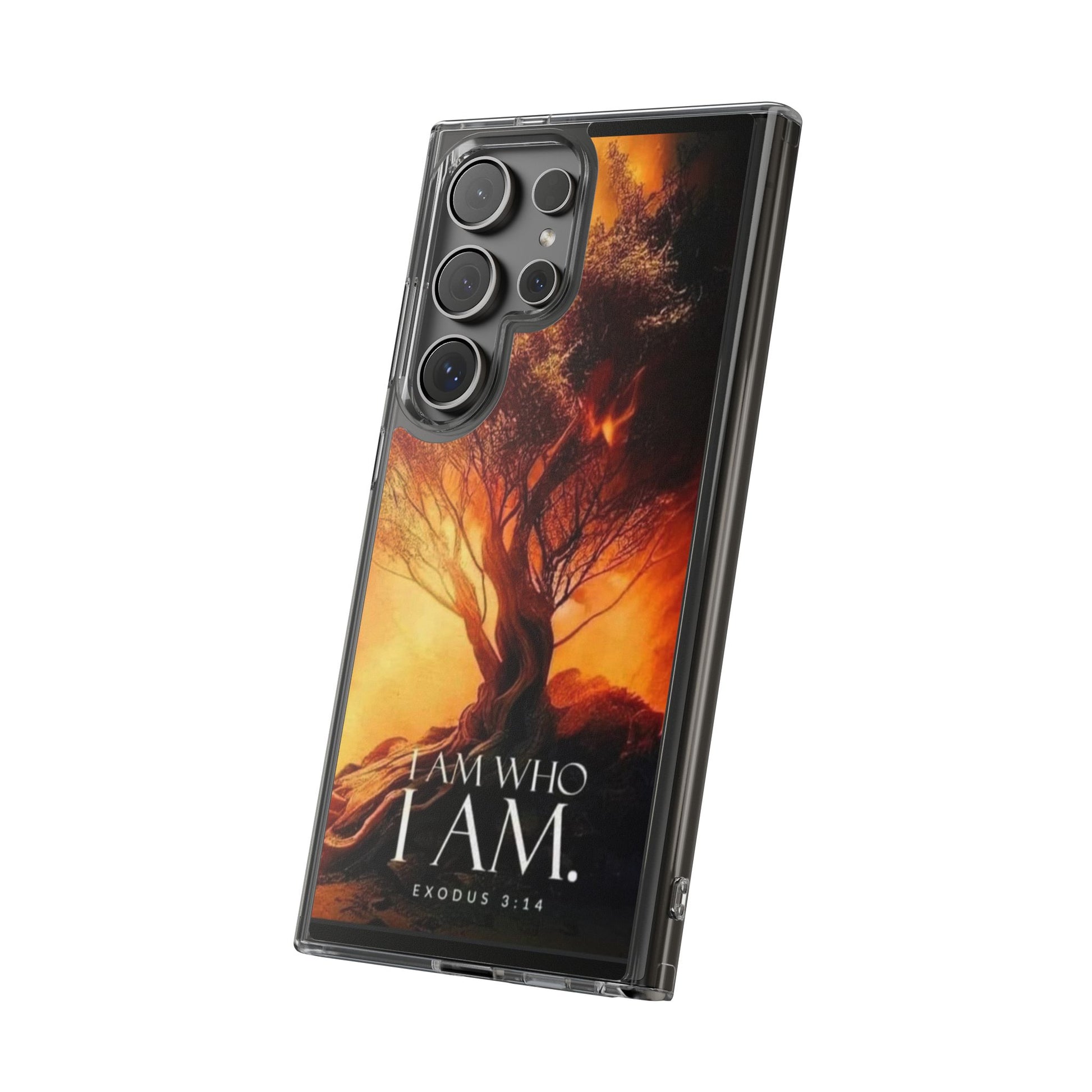 Phone Case, I Am Who I Am Bible Verse Clear Case for Iphone Samsung, Religious
