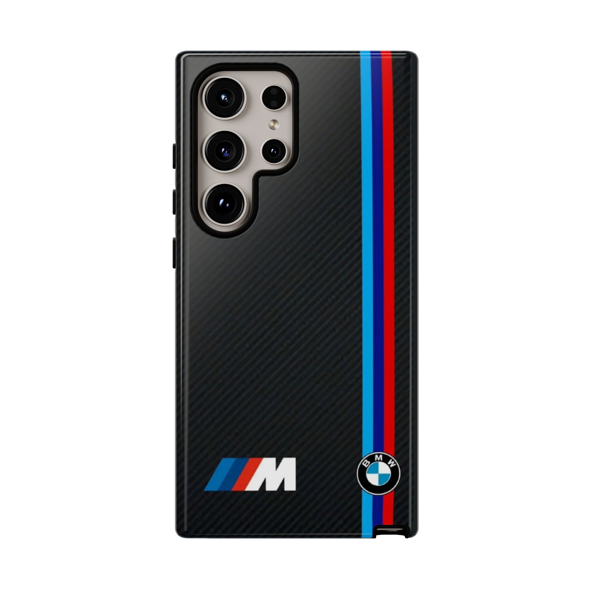 BMW M Stripes Carbon Fiber Design Tough Cases for iPhones, Samsung, and Pixel