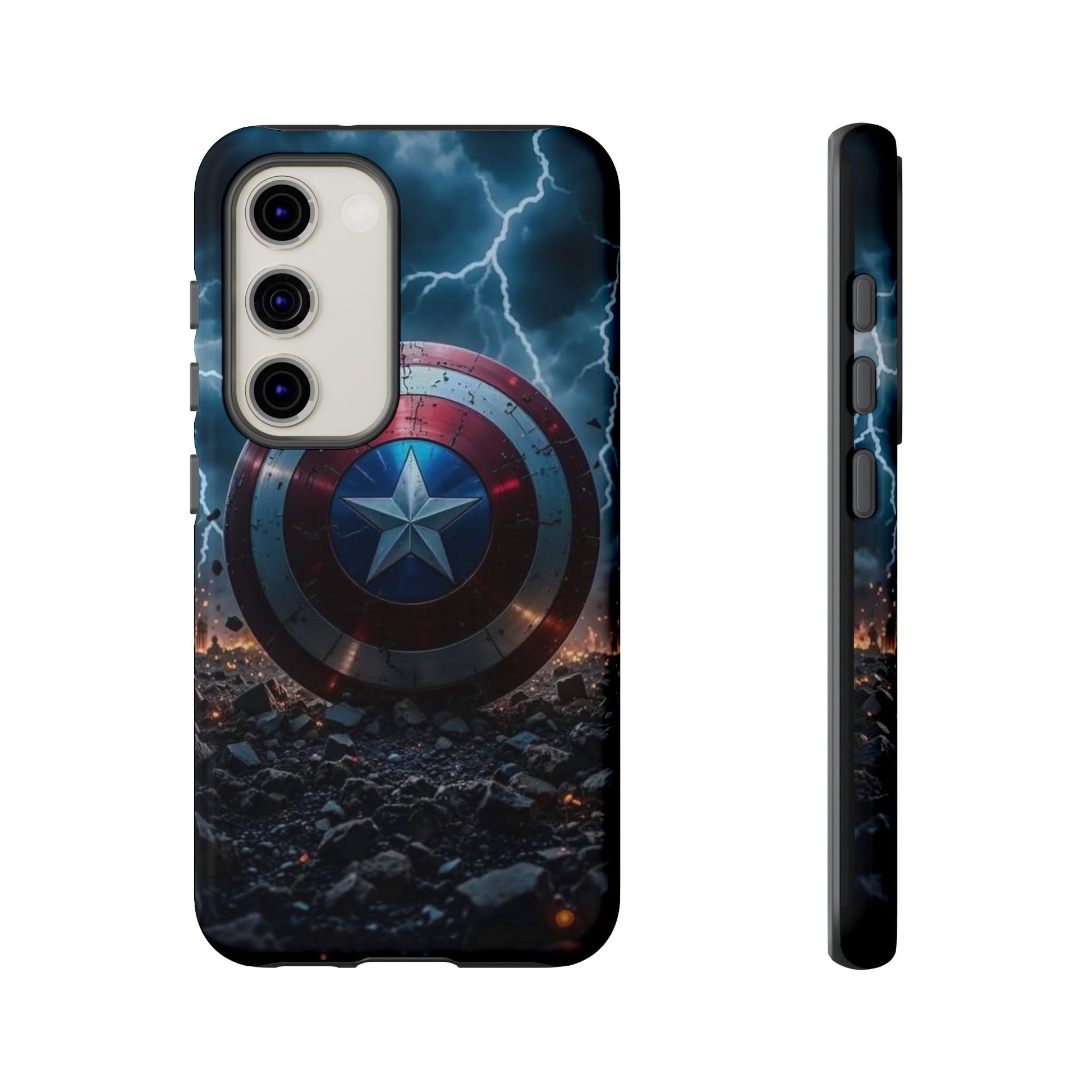 Captain America Shield Tough Cases for iPhones, Samsung, and Pixel