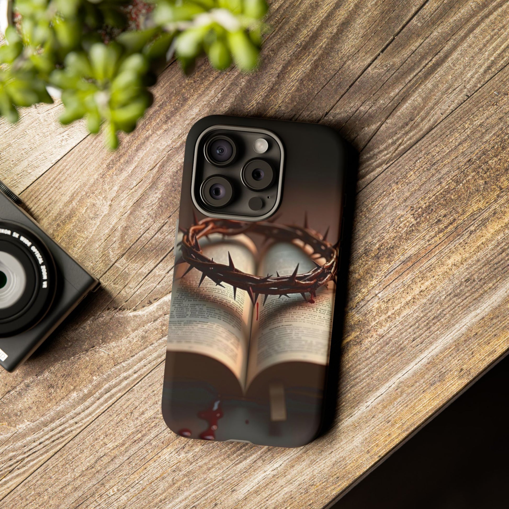 Crown of Thorns and Bible Christian Tough Cases for iPhones, Samsung, and Pixel