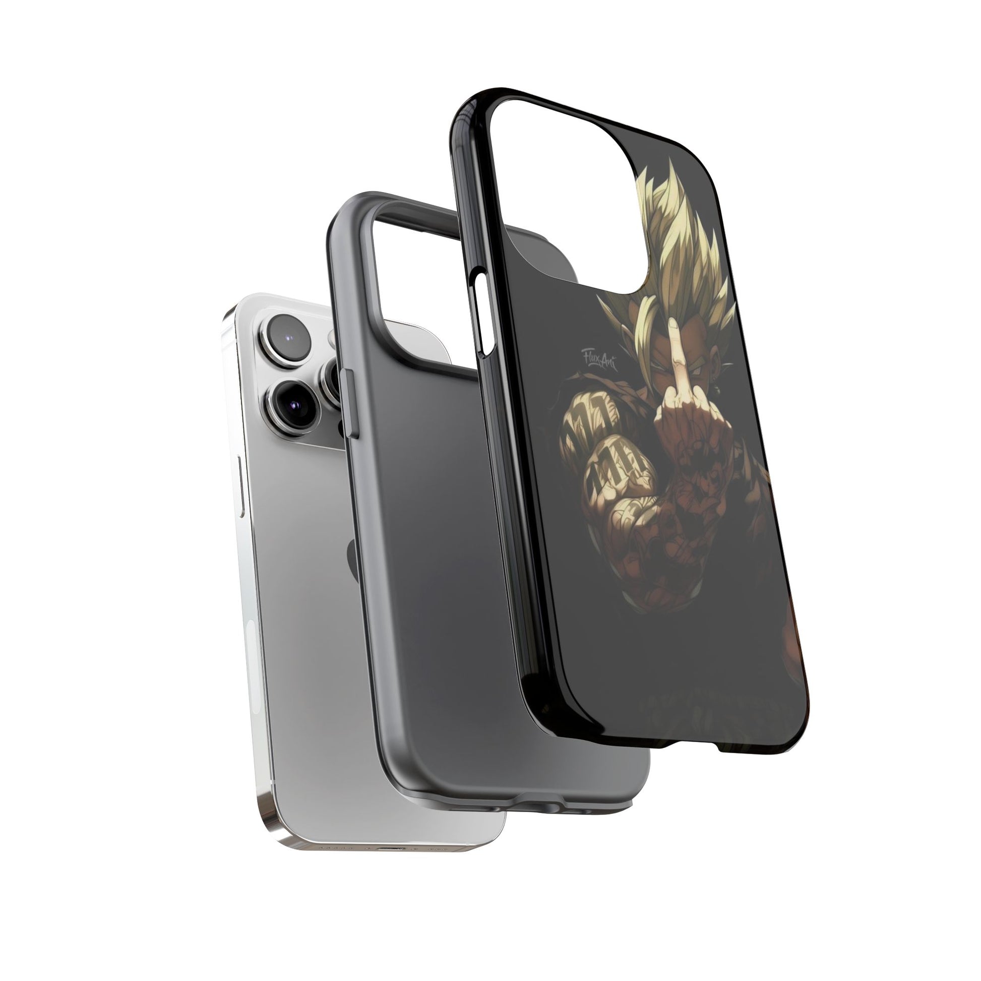 Middle Finger SS Goku Dragon Ball Z Tough Cases for iPhones, Samsung, and Pixel